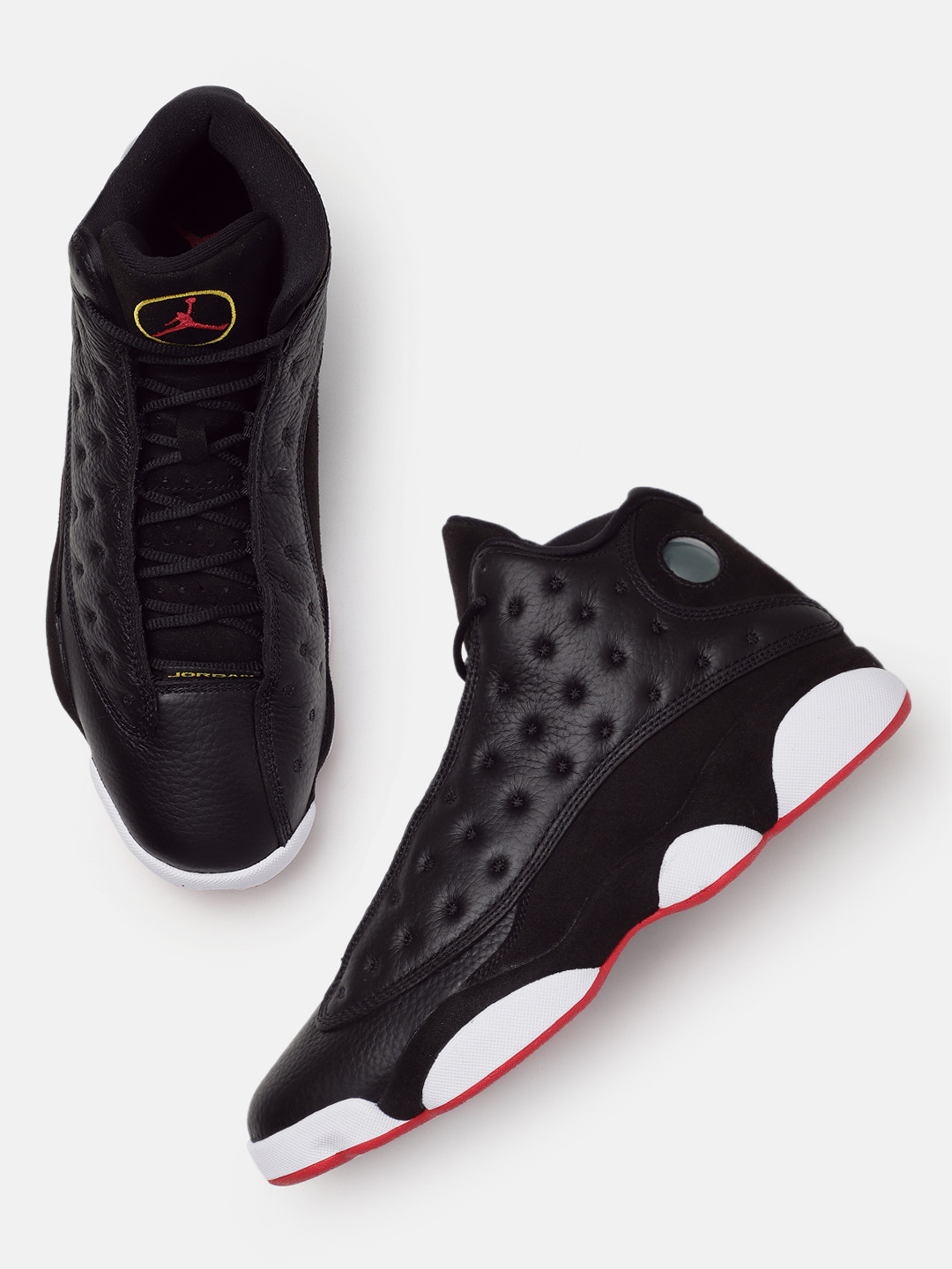 

Nike Men Air Jordan 13 Retro Leather Basketball Shoes, Black