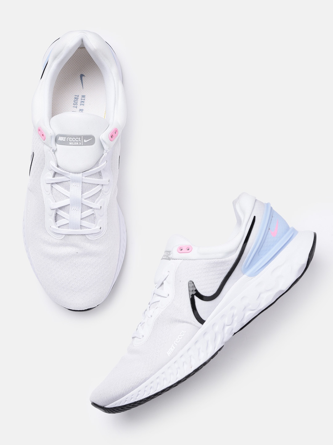 

Nike Men React Miler 3 Running Shoes, White
