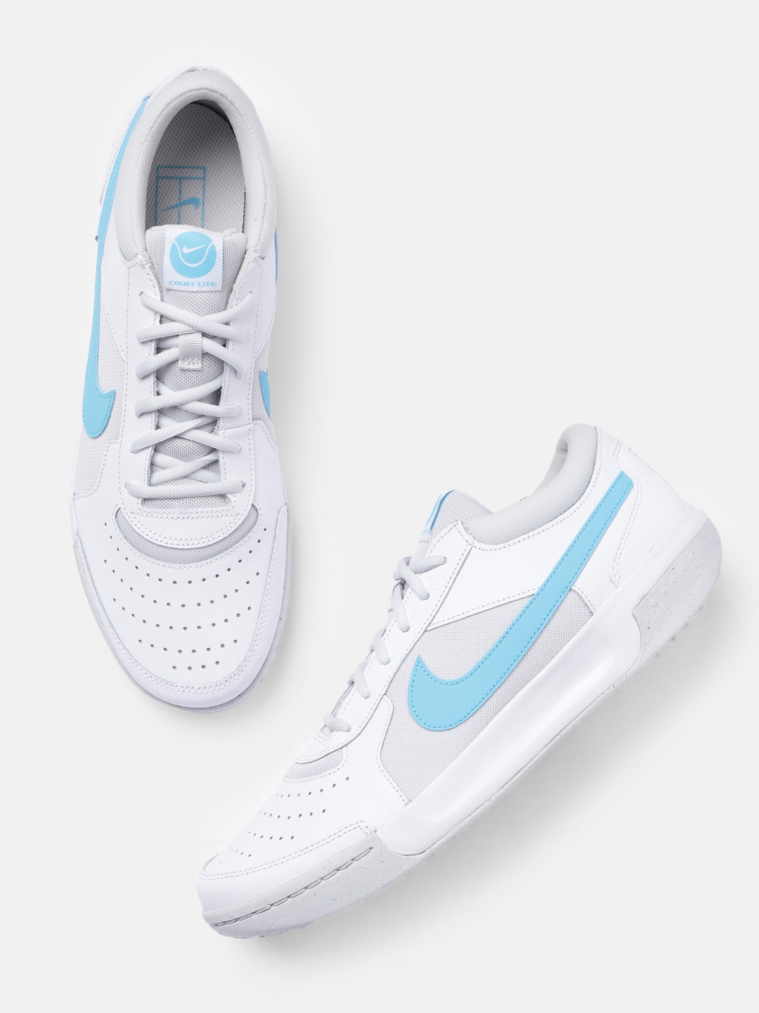 

Nike Men Perforations Air Zoom Court Lite 3 Tennis Shoes, White