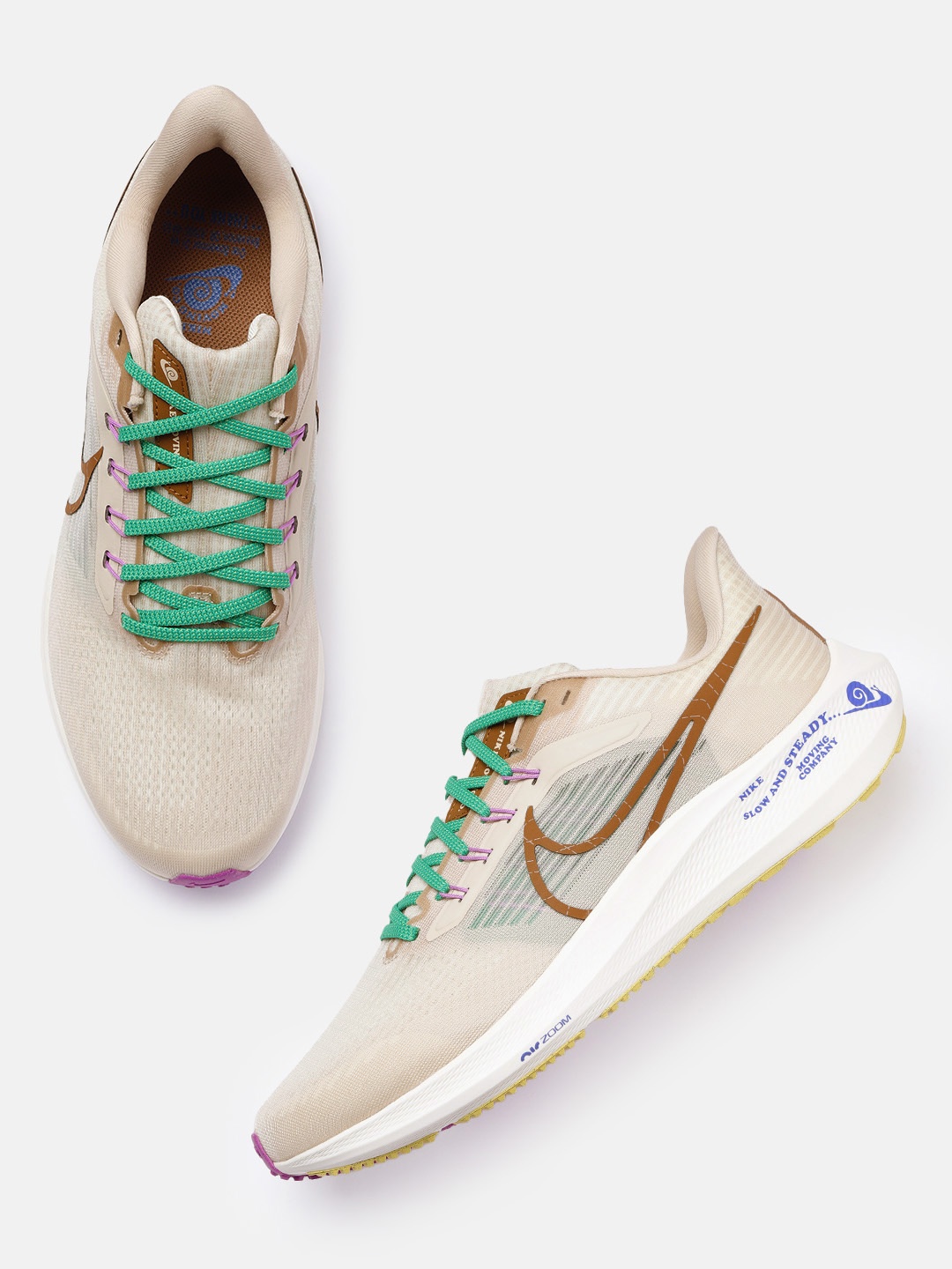 

Nike Men Air Zoom Pegasus 39 Running Shoes, Cream