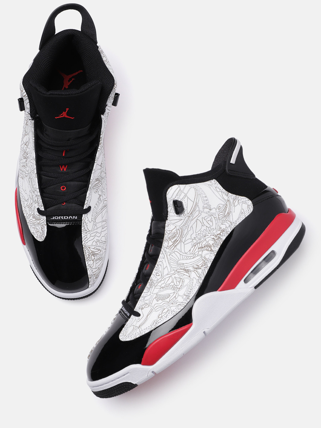 

Nike Men Printed Air Jordan Dub Zero Basketball Shoes, White