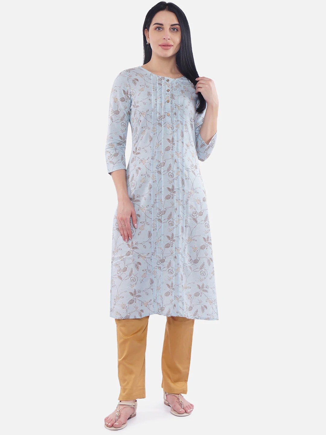 

Be Indi Ethnic Motifs Printed Kurta, Blue
