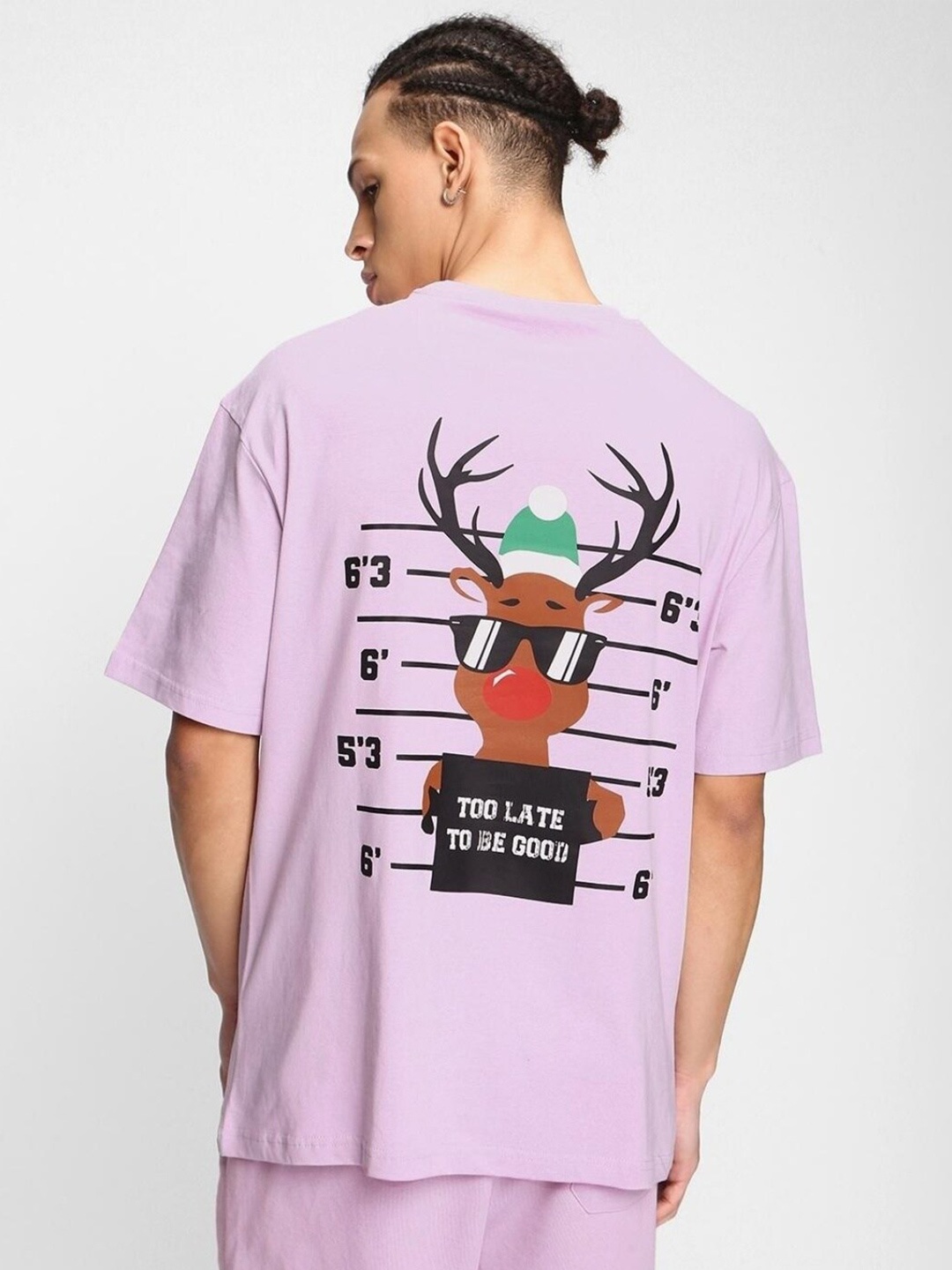 

Bewakoof Men Cotton Loose T-shirt, Purple