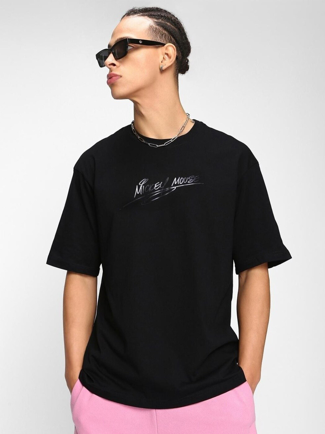 

Bewakoof Men Cotton Loose T-shirt, Black