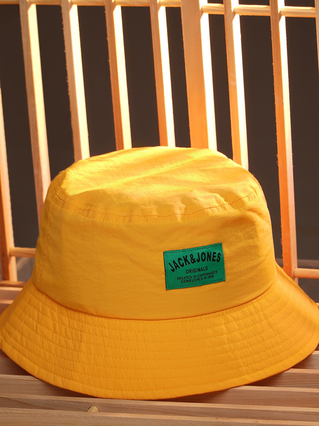 

Jack & Jones Men Jackflores Solid Bucket Hat, Mustard
