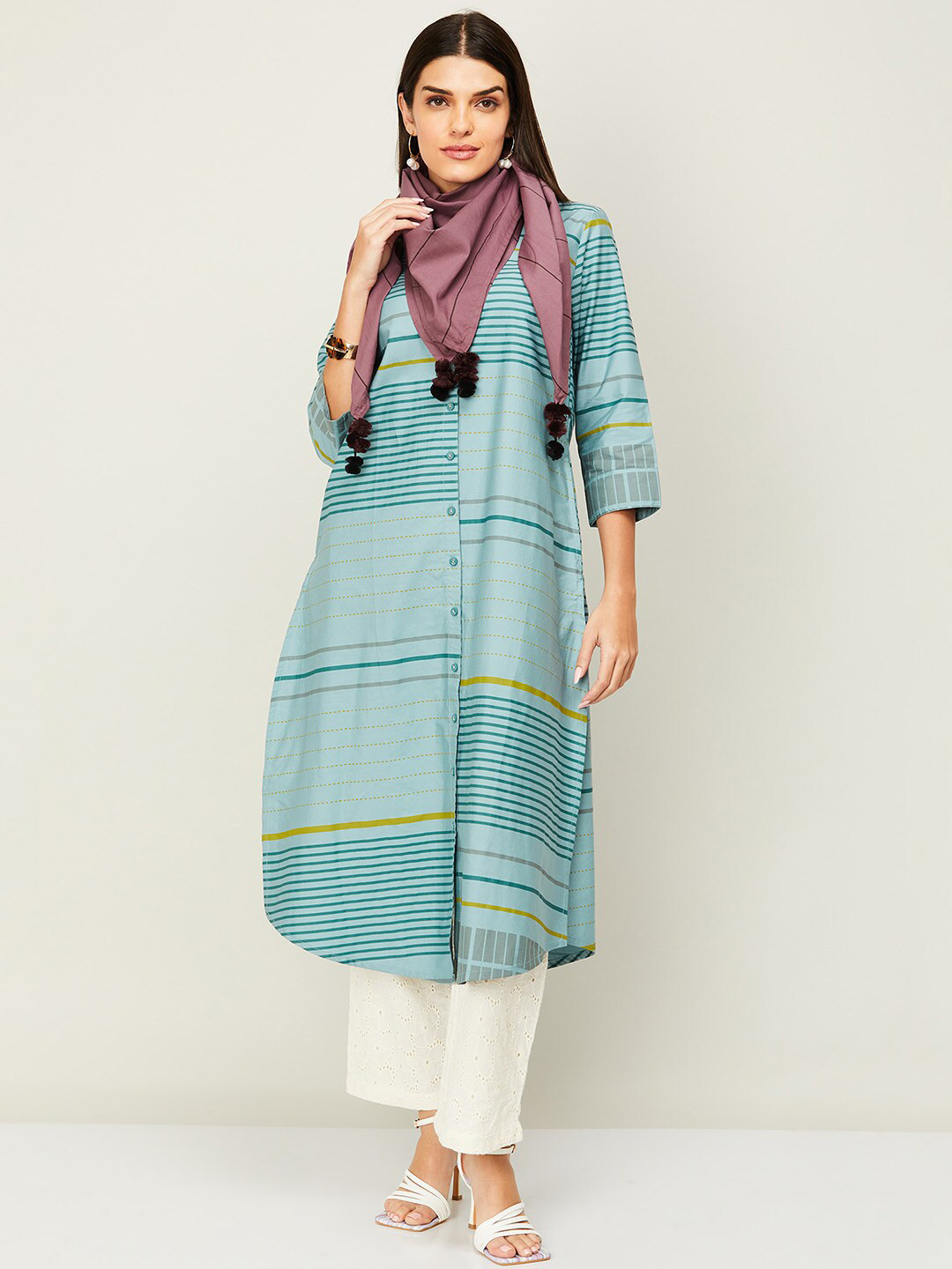 

Melange by Lifestyle Solid Pure Cotton Dupatta, Lavender