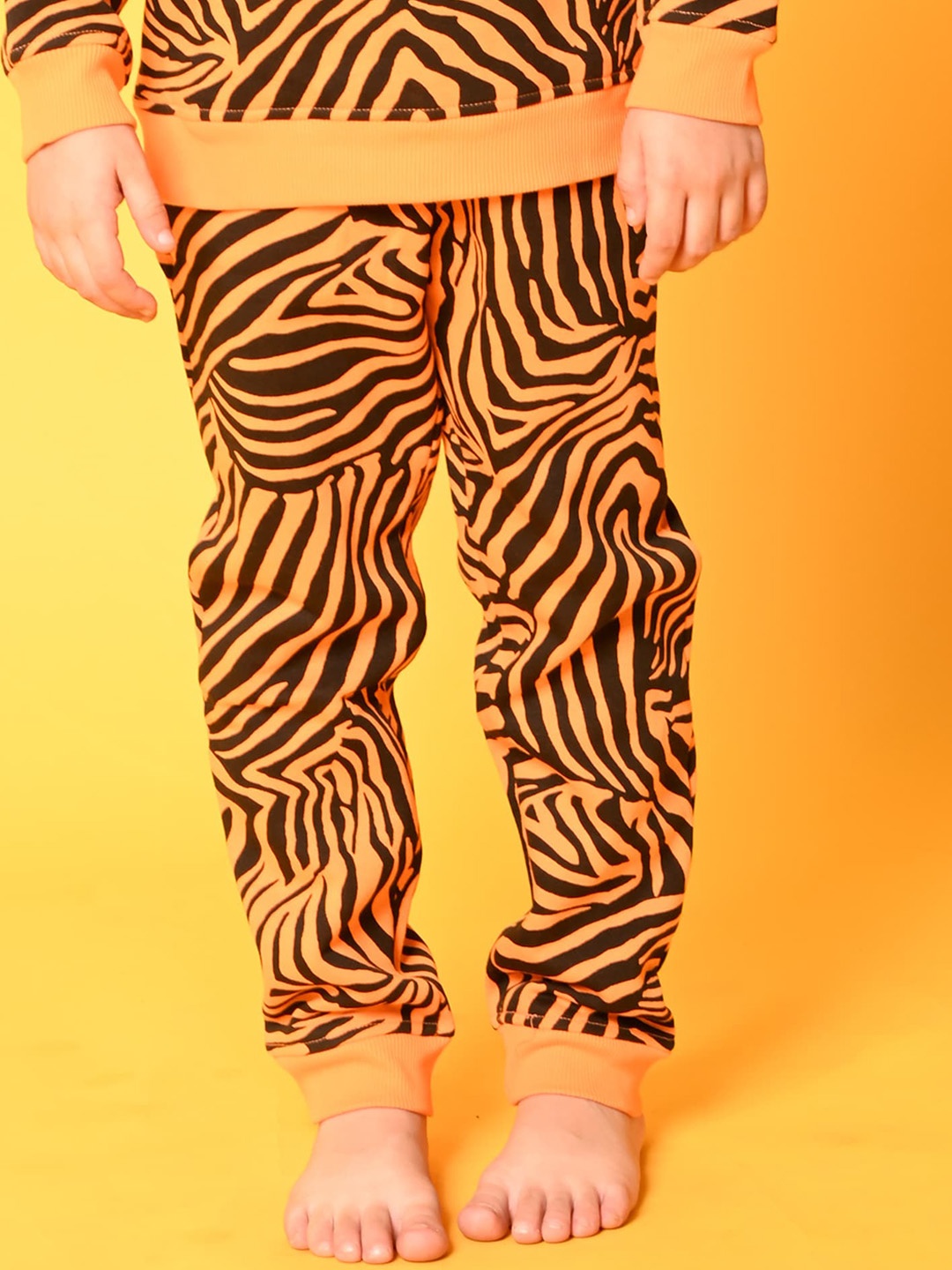 

Anthrilo Boys Printed Relaxed High-Rise Easy Wash Trousers, Orange