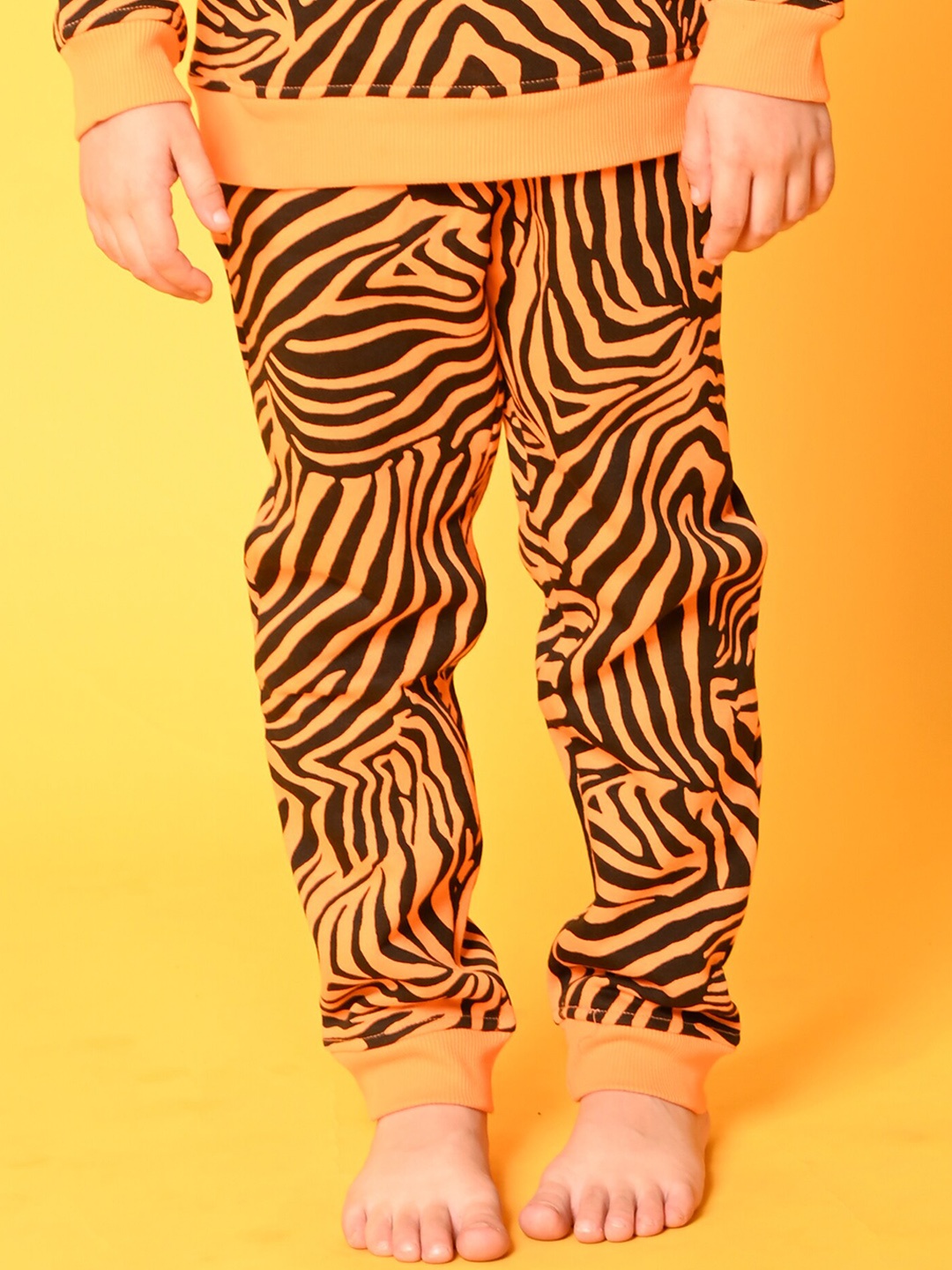 

Anthrilo Boys Printed Relaxed High-Rise Easy Wash Joggers Trousers, Orange