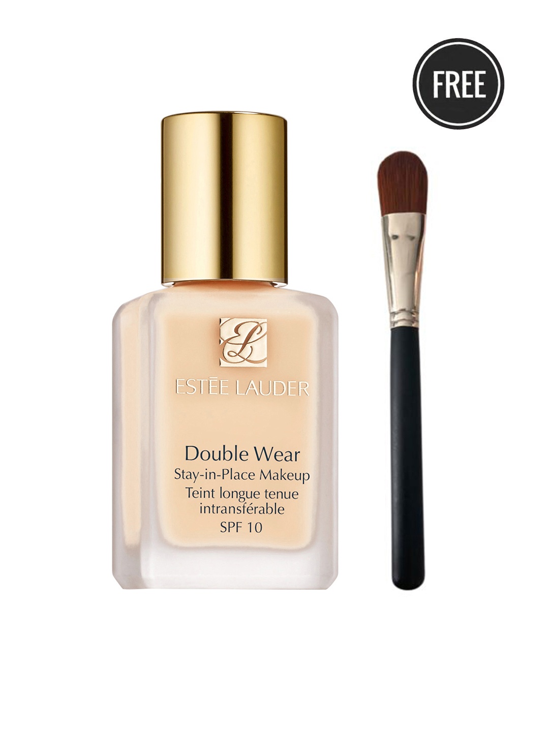 

Estee Lauder Double Wear Stay-In-Place Foundation 30ml-Alasbater 0N1 with Foundation Brush, Beige