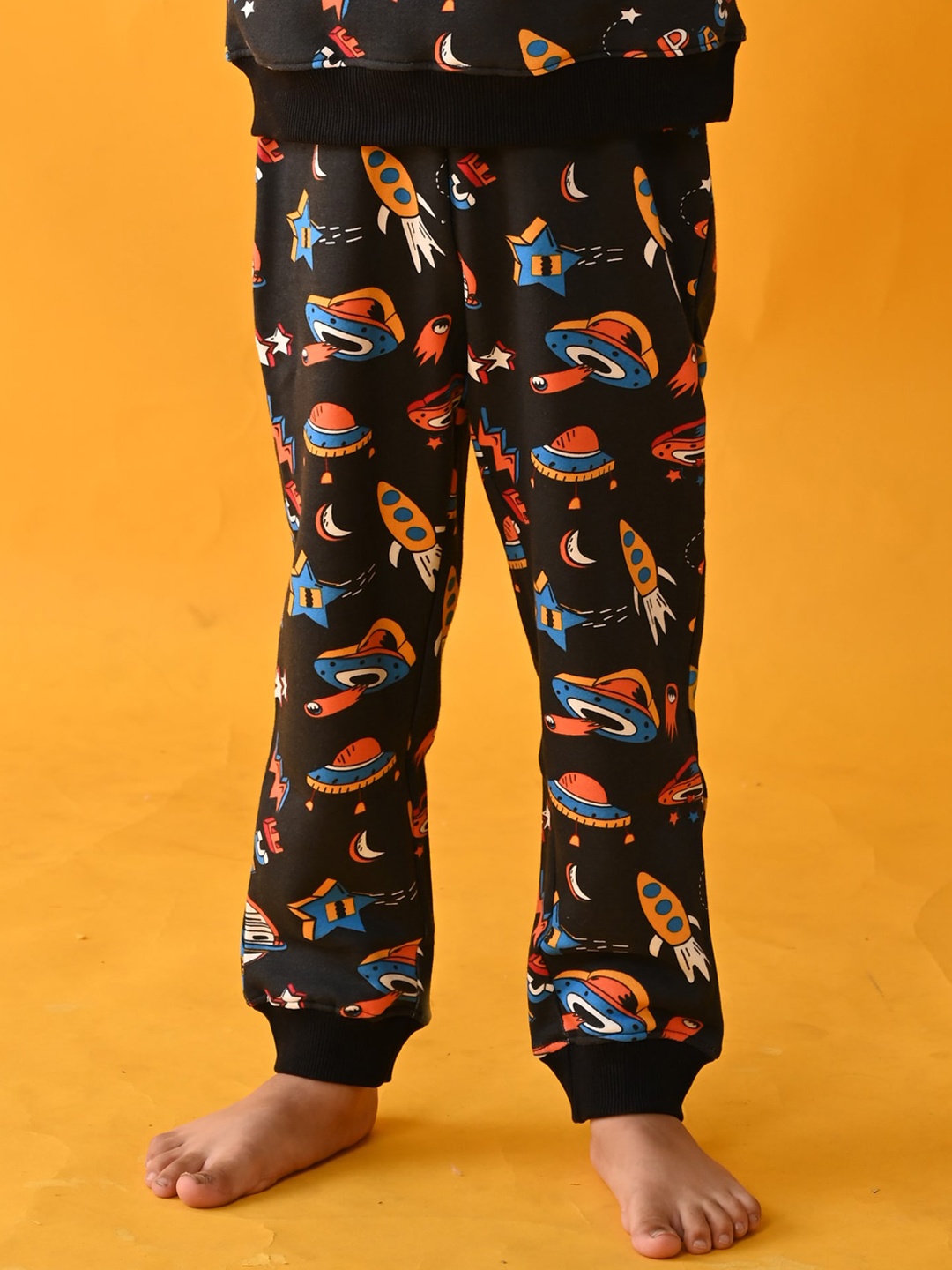 

Anthrilo Boys Printed Jogger Lounge Pant, Black