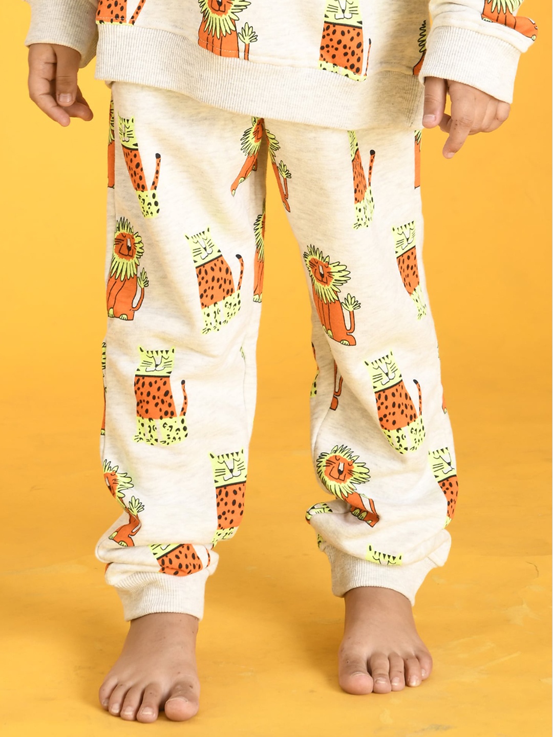 

Anthrilo Boys Printed Fleece Jogger Lounge Pant, Off white