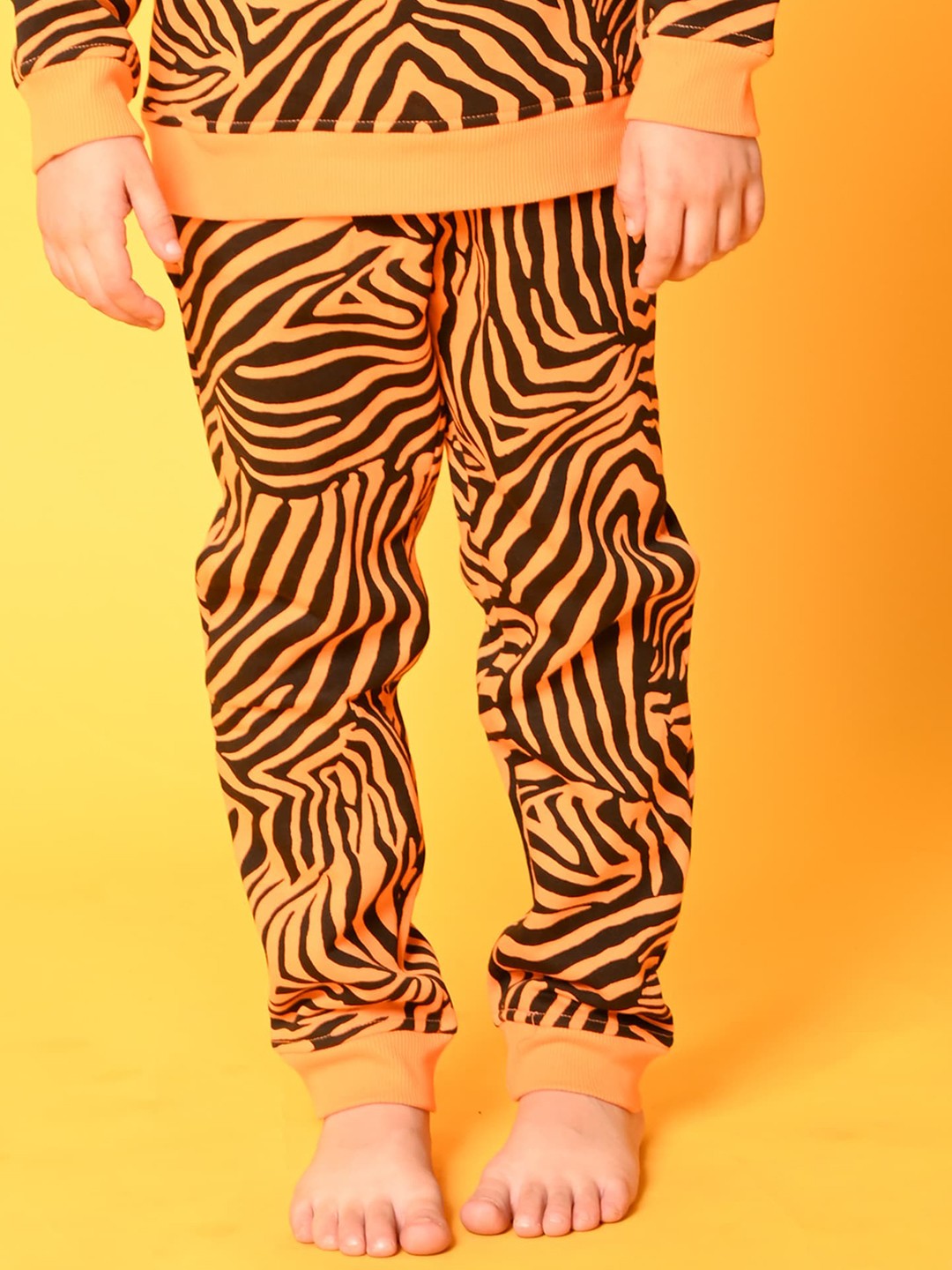 

Anthrilo Boys Printed Relaxed High-Rise Easy Wash Joggers, Orange