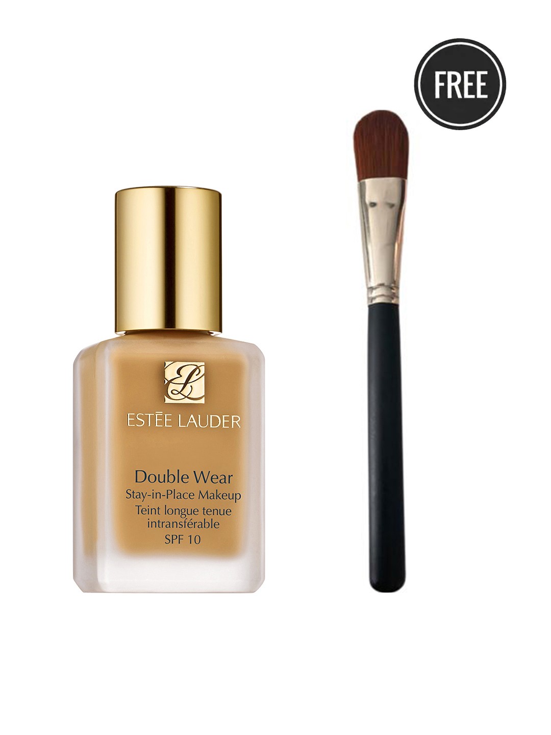 

Estee Lauder Double Wear Stay-in-Place SPF 10 Foundation- Tawny 3W1 & Foundation Brush, Beige