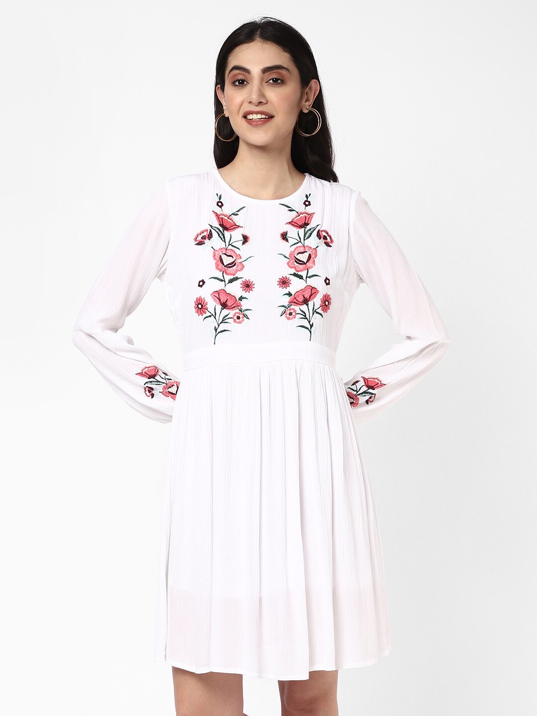 

R&B Floral Net Dress, White