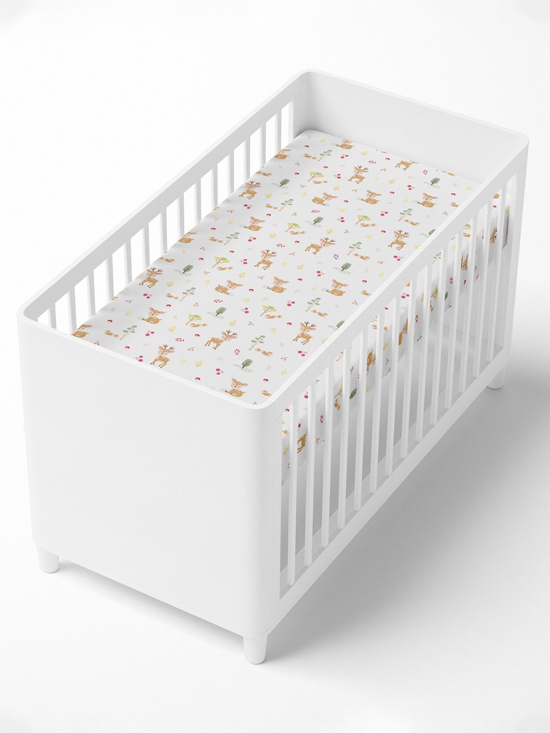 

haus & kinder White & Brown Graphic 186 TC Crib Bedsheet
