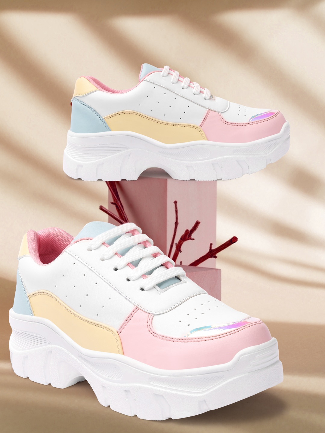 

VENDOZ Women Colourblocked Sneakers, Pink