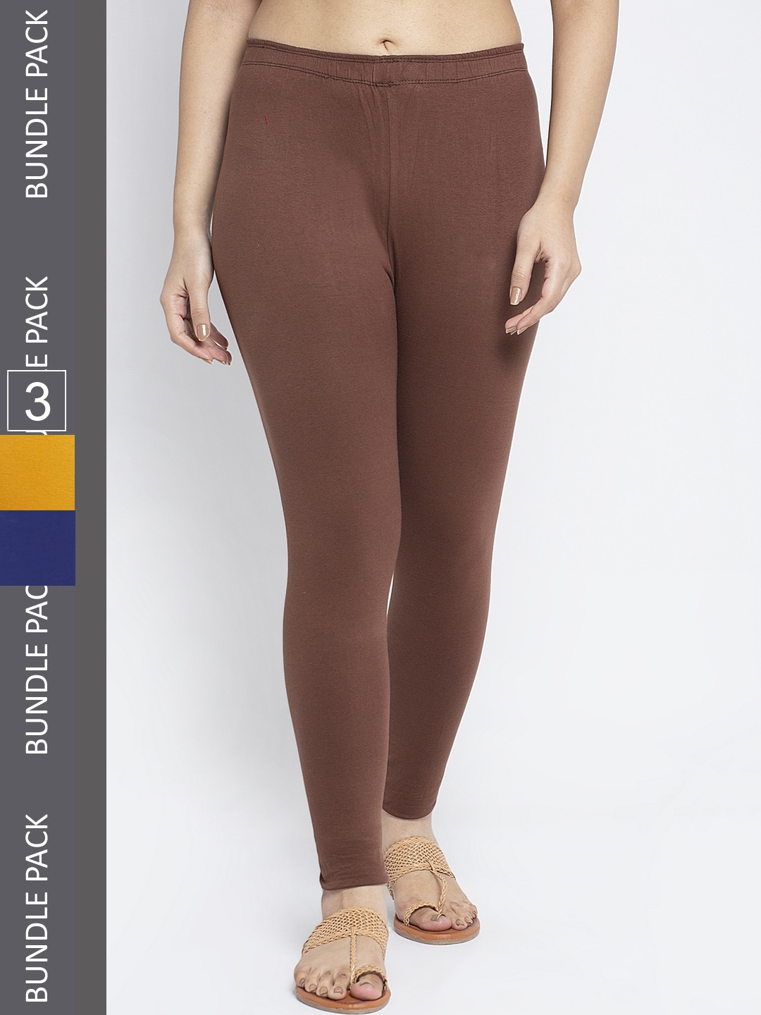 

GRACIT Pack Of 3 Ankle-Length Leggings, Blue