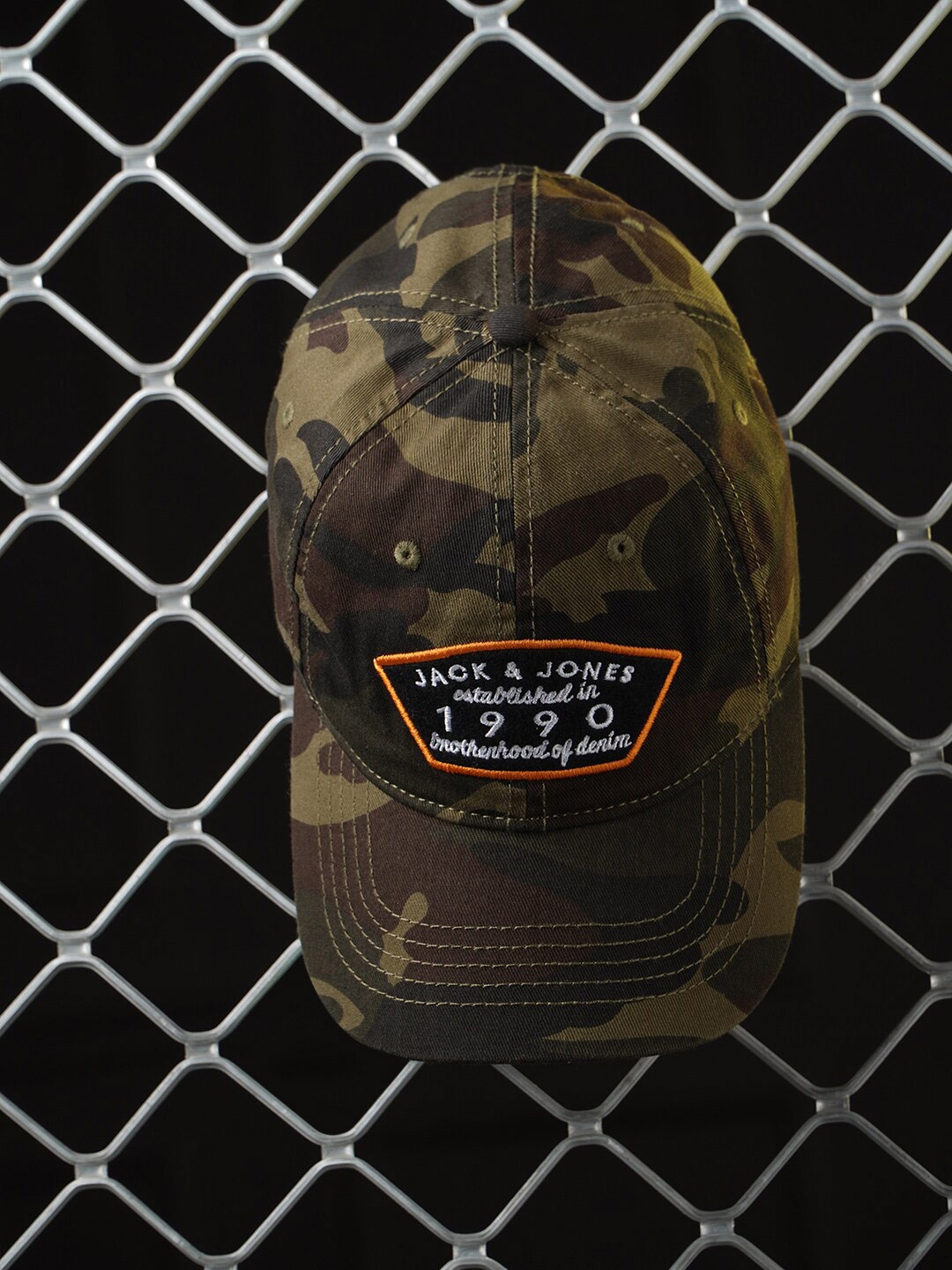 

Jack & Jones Men Green & Brown Printed Baseball Cap