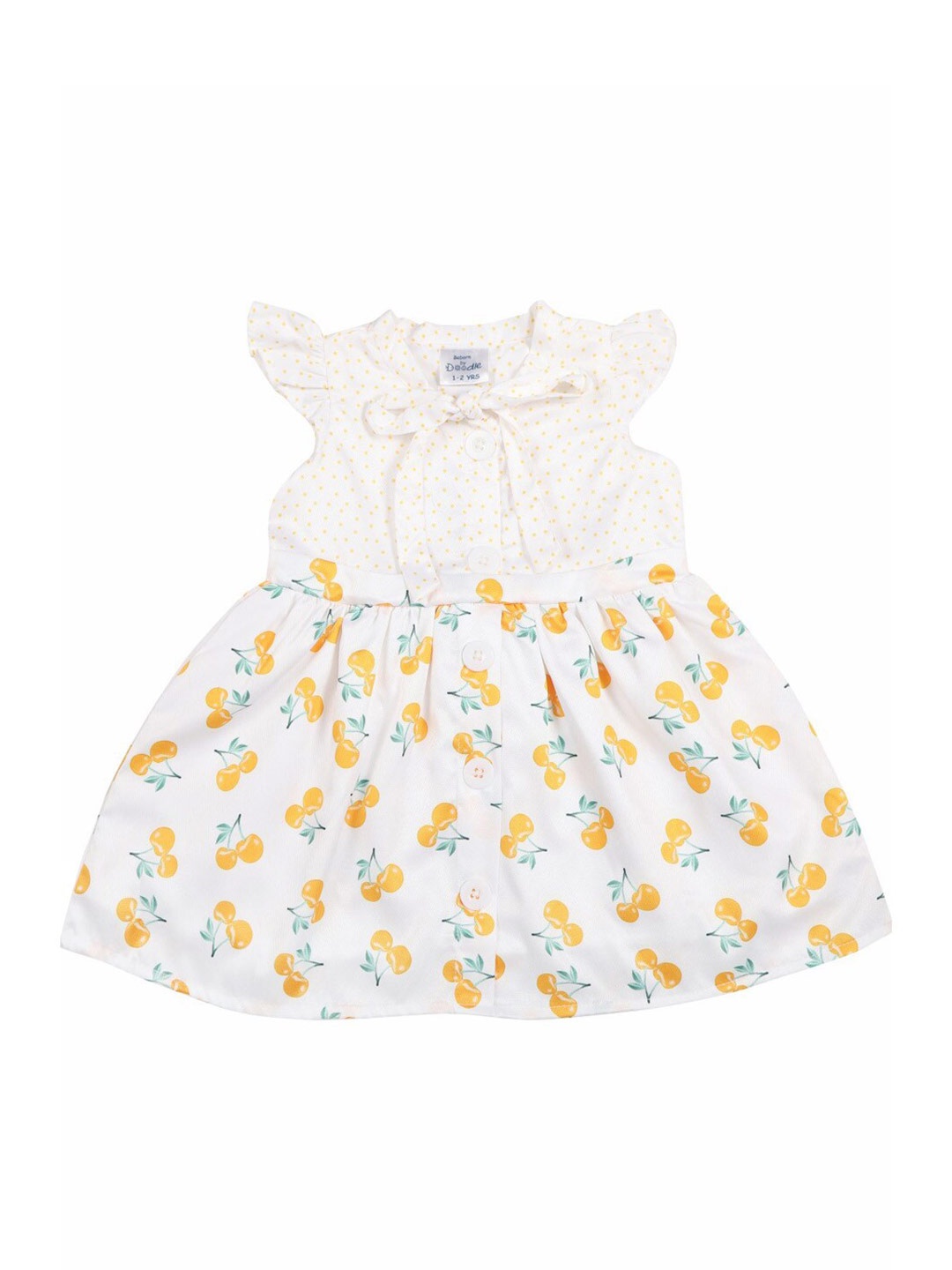 

Doodle Conversational Printed Fit And Flare Dress, Mustard