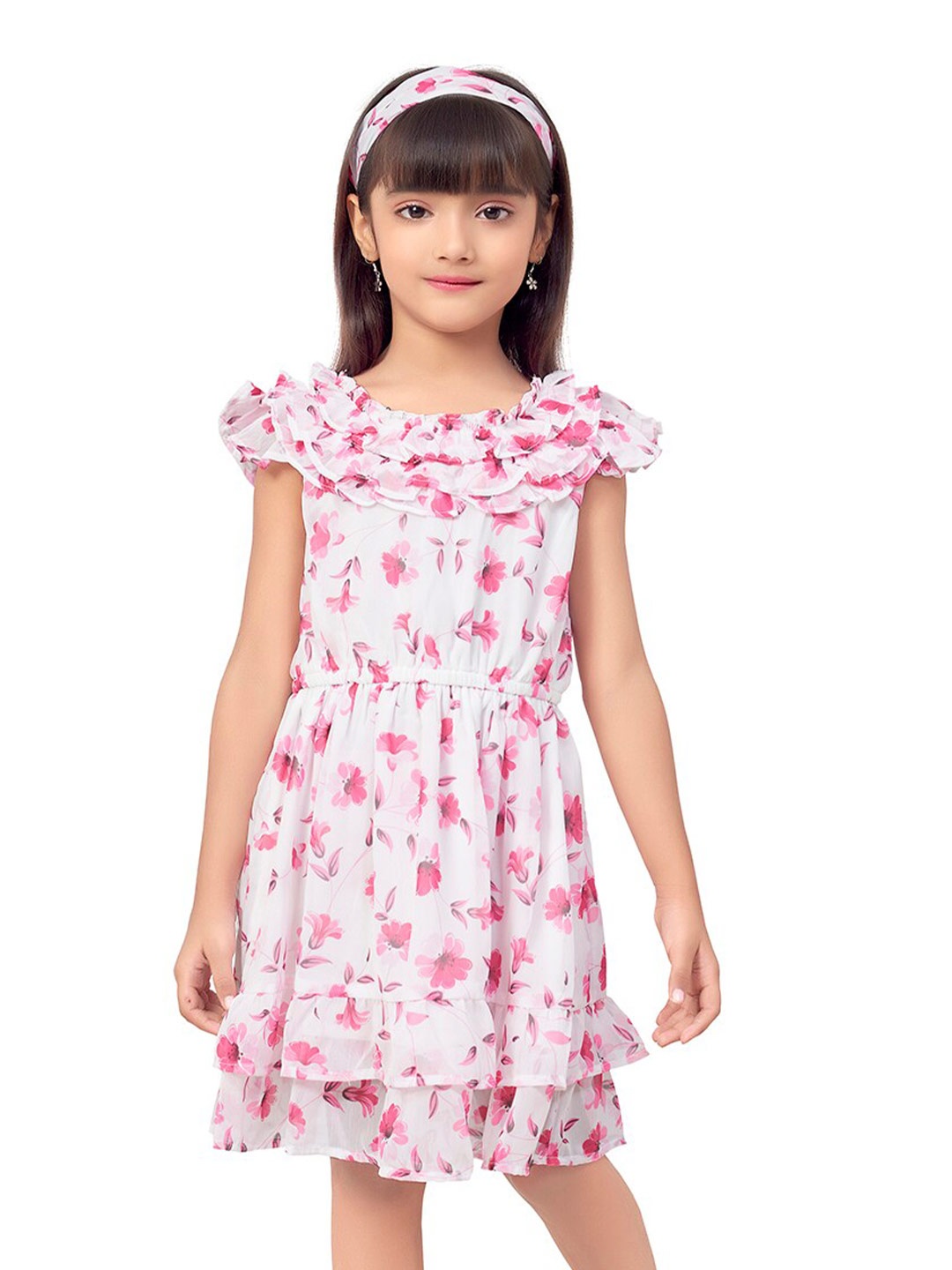 

Doodle Fit And Flared Floral Dress, White