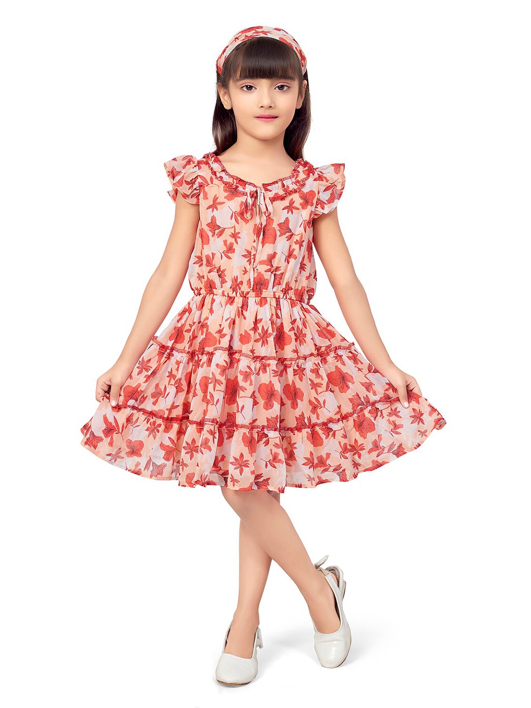 

Doodle Floral Dress, Peach