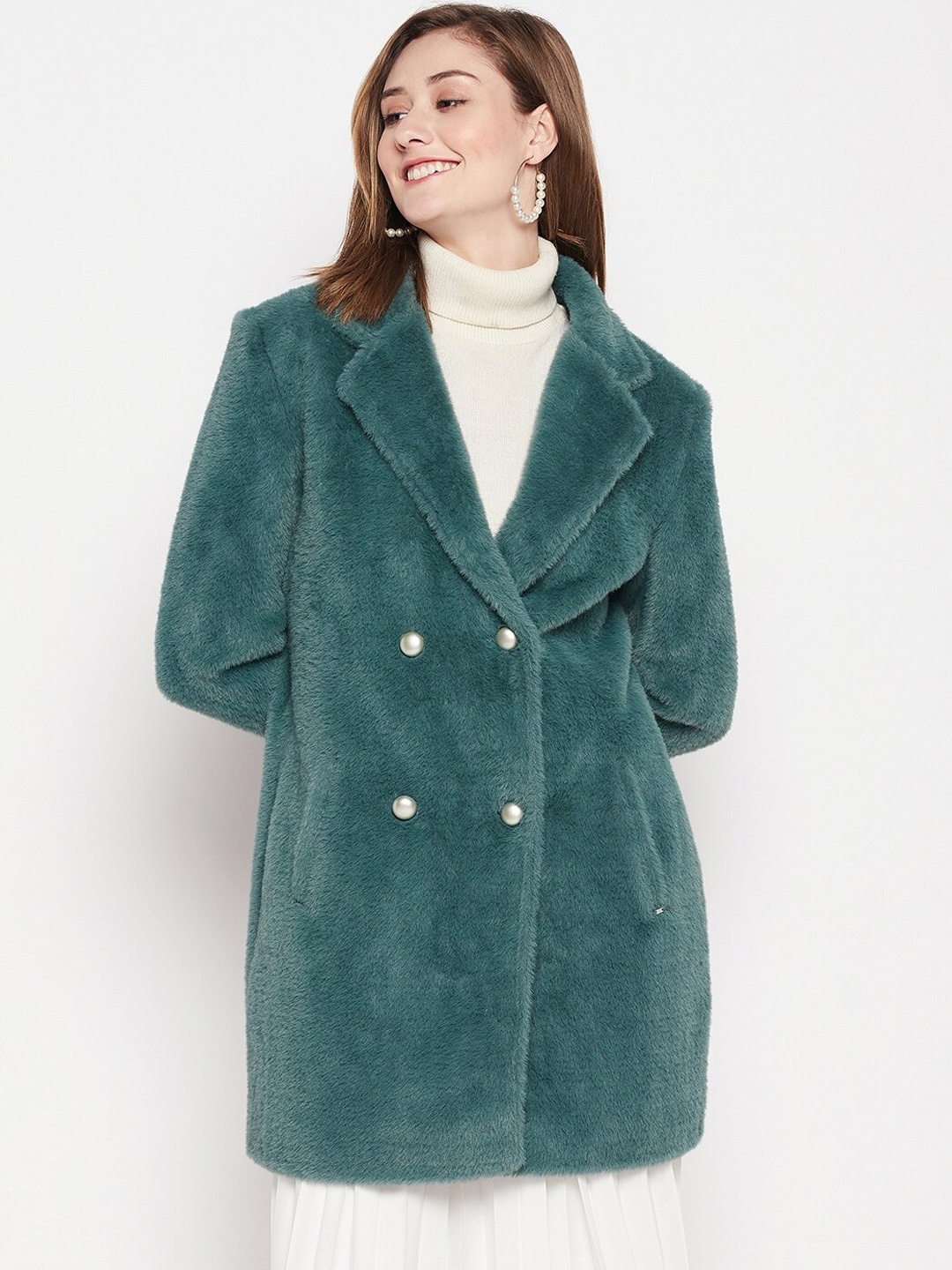 

Okane Women Single-Breasted Overcoats, Green