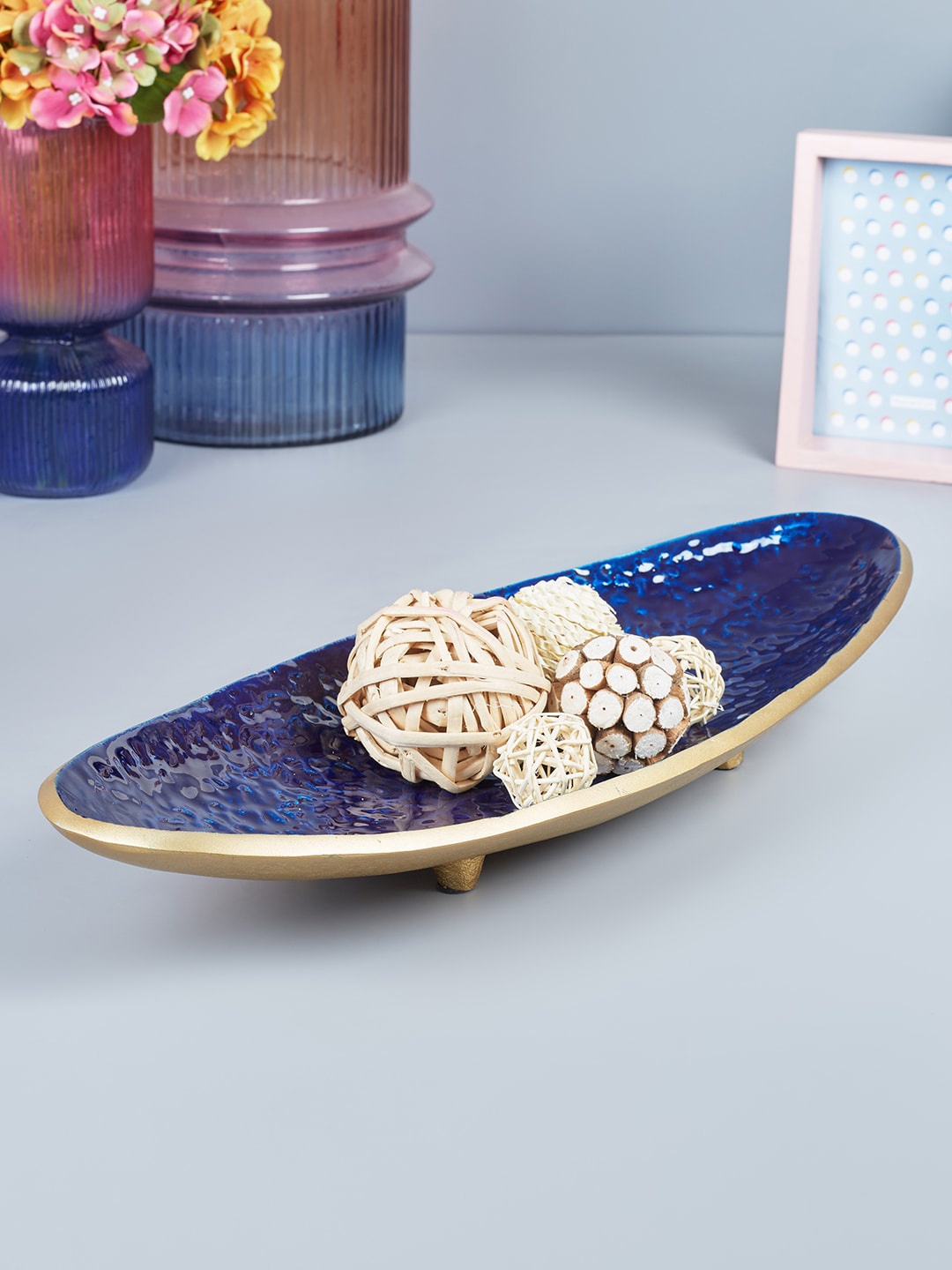 

HomeTown Venice Blue Textured Aluminium Boat Platter