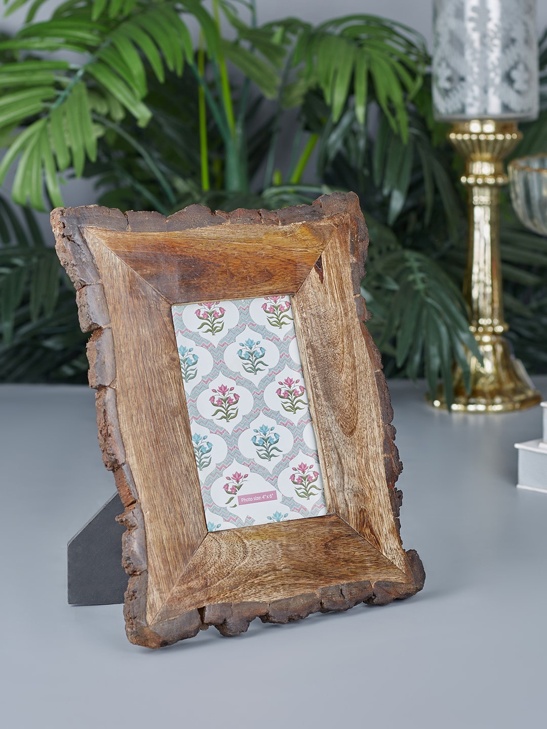 

HomeTown Brown MDF and Glass Driftwood Photo Frame