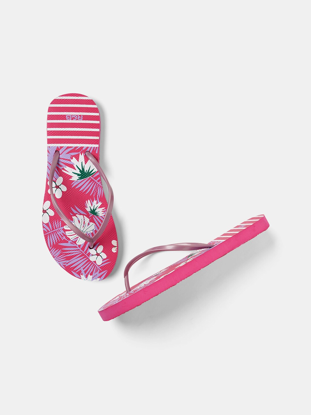 

R&B Women Printed Thong Flip-Flops, Purple