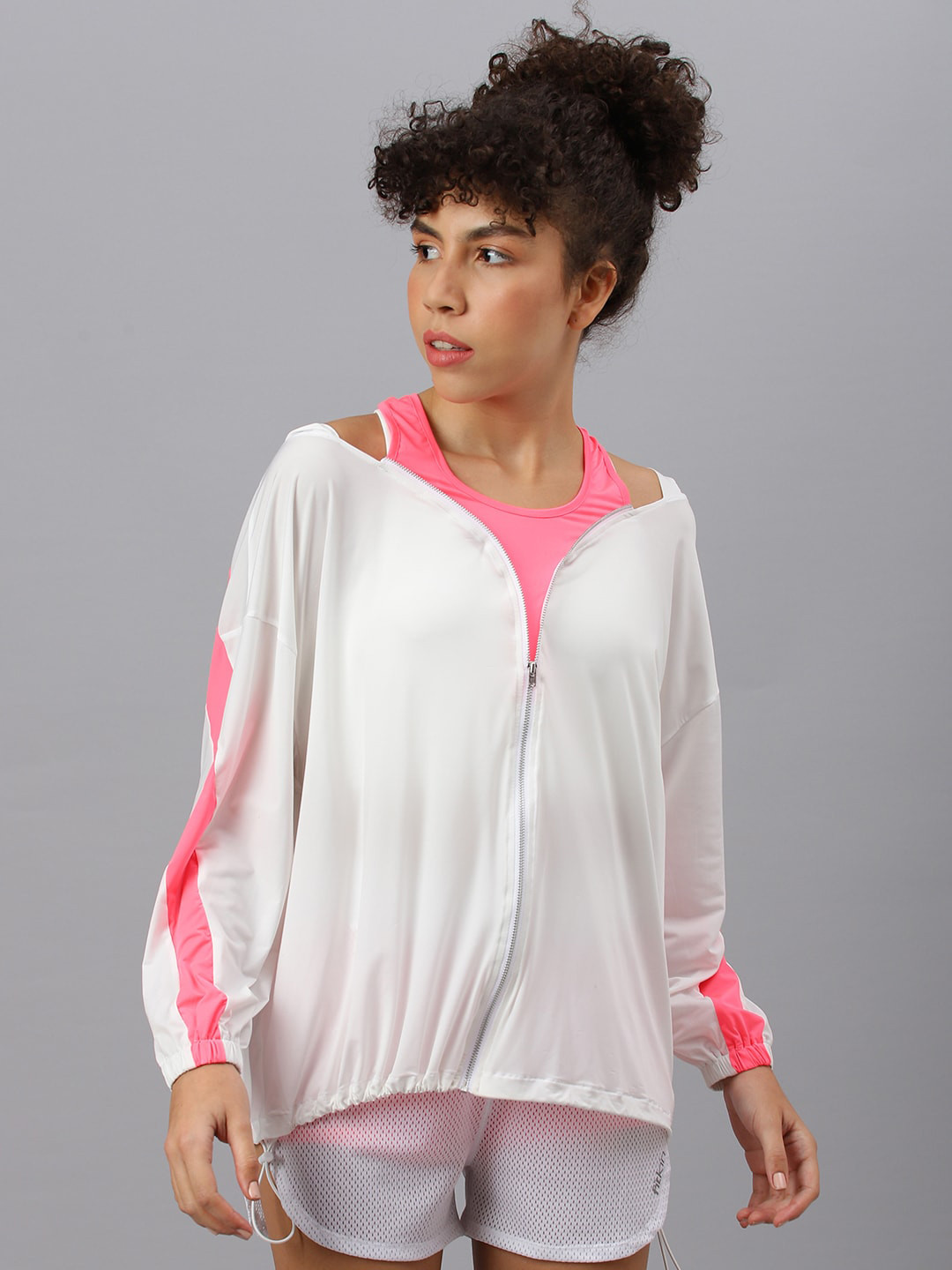 

Fitkin Women Lightweight Training or Gym Sporty Jacket, White