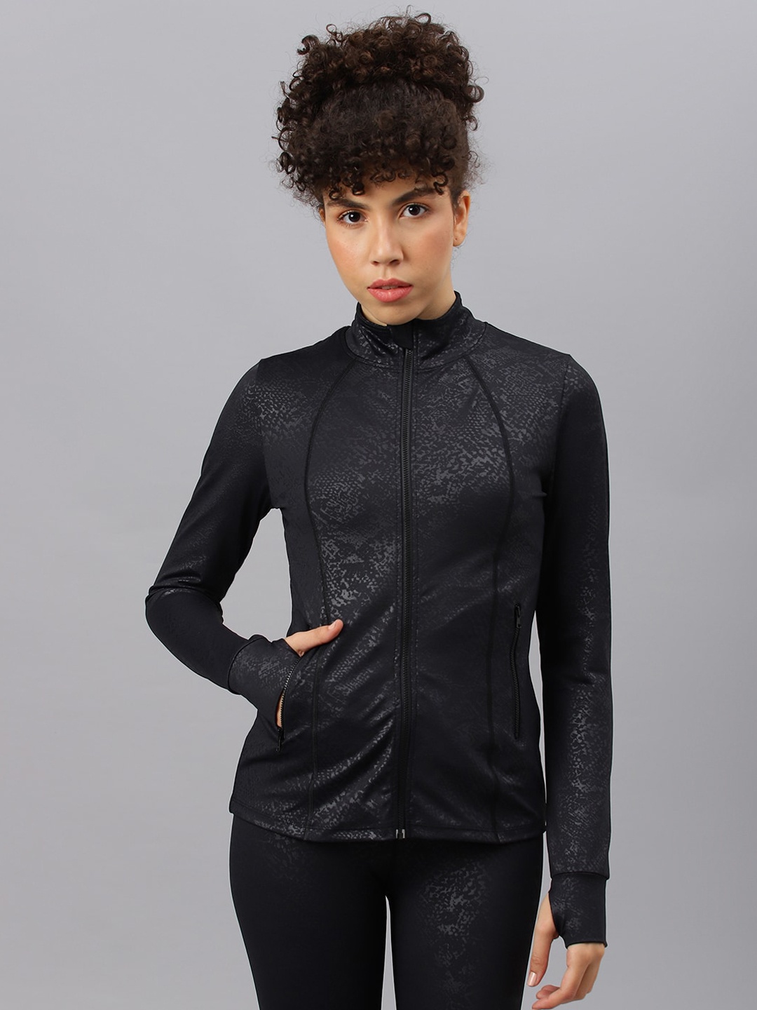 

Fitkin Women Lightweight Training or Gym Sporty Jacket, Black