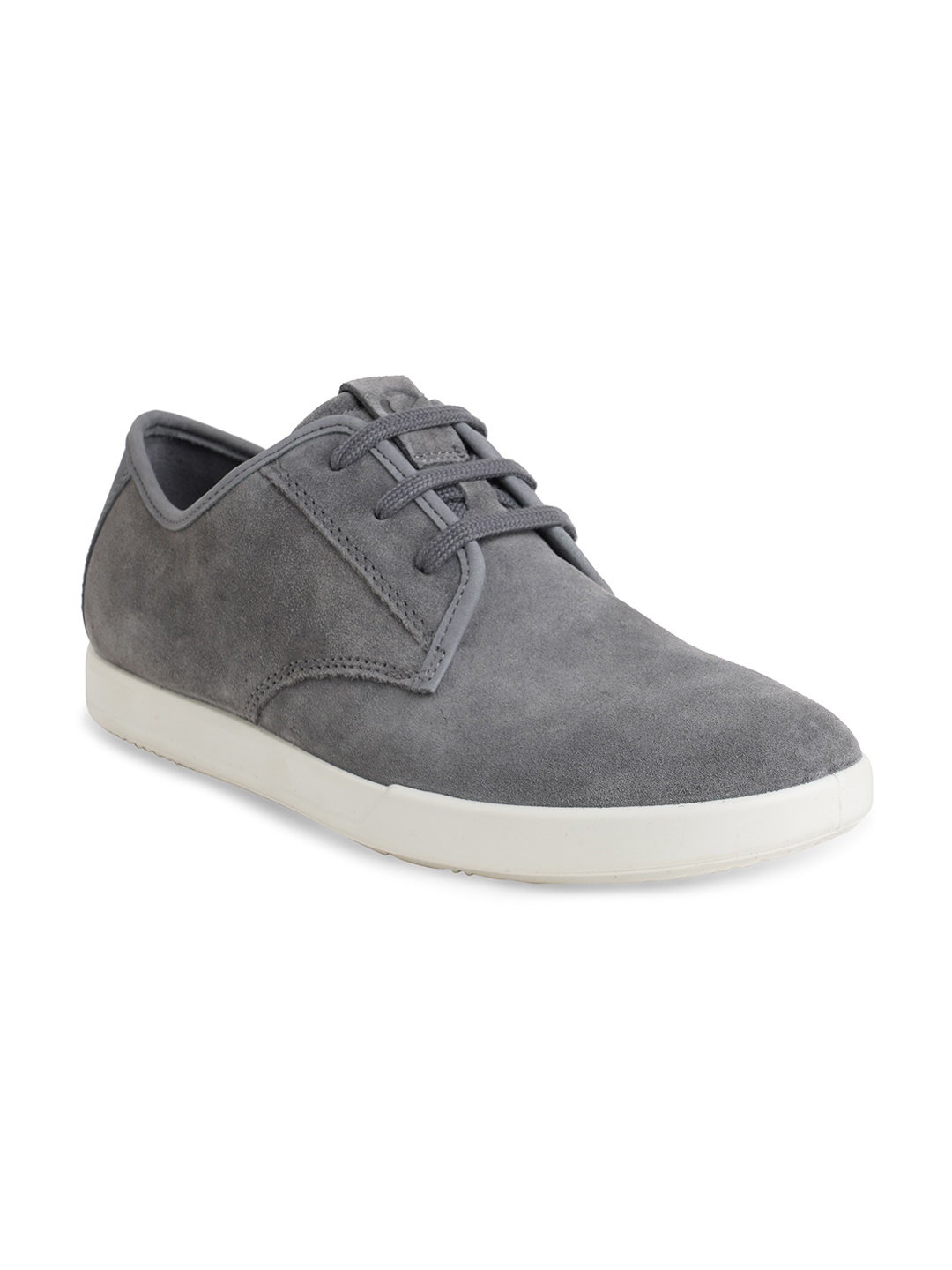

ECCO Men Solid Suede Sneakers, Grey