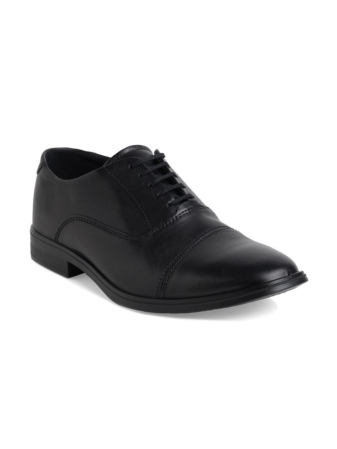 

ECCO Men Solid Leather Oxfords, Black