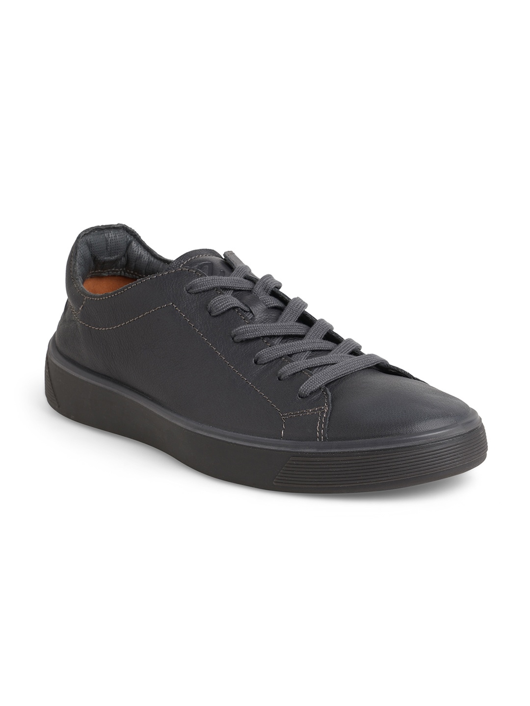 

ECCO Men Leather Lace-Up Sneakers, Grey