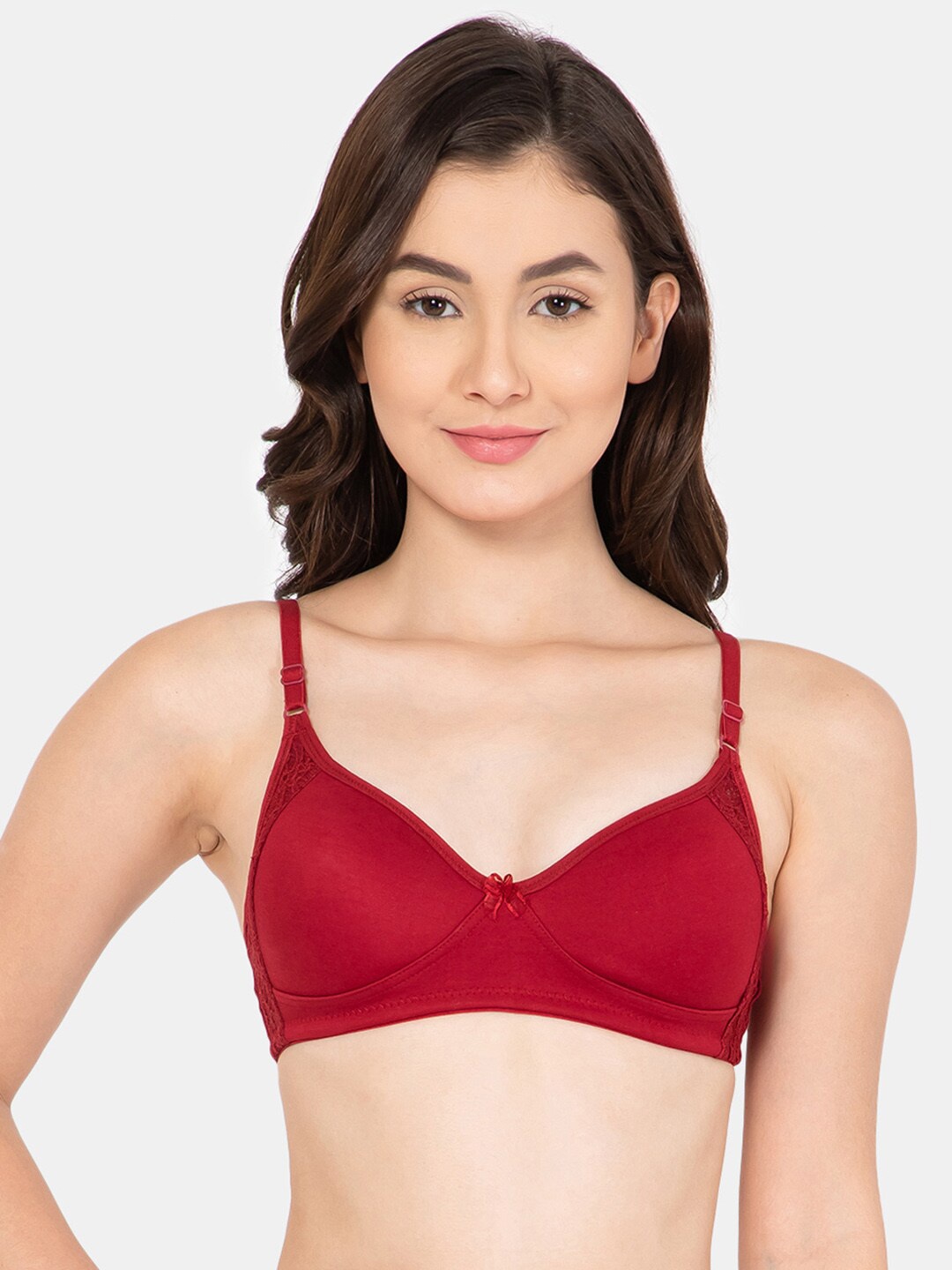 

Lady Lyka Non Padded Non Wired Every Day Cotton Bra, Maroon