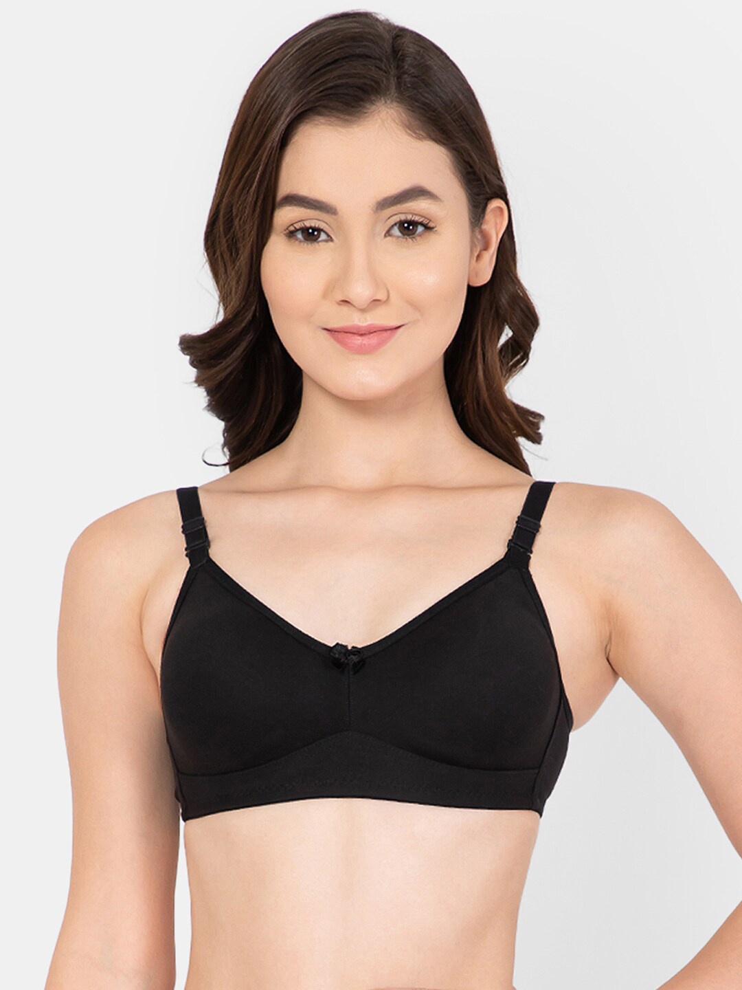 

Lady Lyka Non Padded Non Wired Every Day Cotton Bra, Black