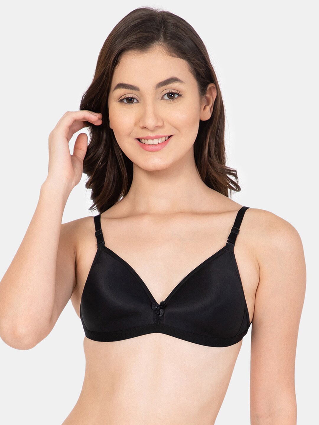 

Lady Lyka Lightly Padded Non Wired T-Shirt Bra, Black