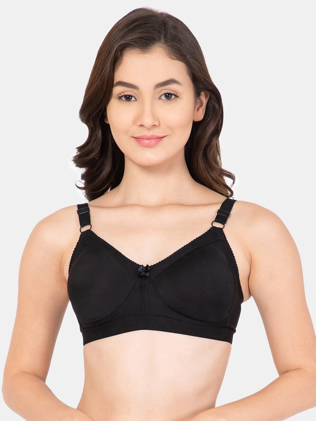 

Lady Lyka Non Padded Non Wired Every Day Cotton Bra, Black