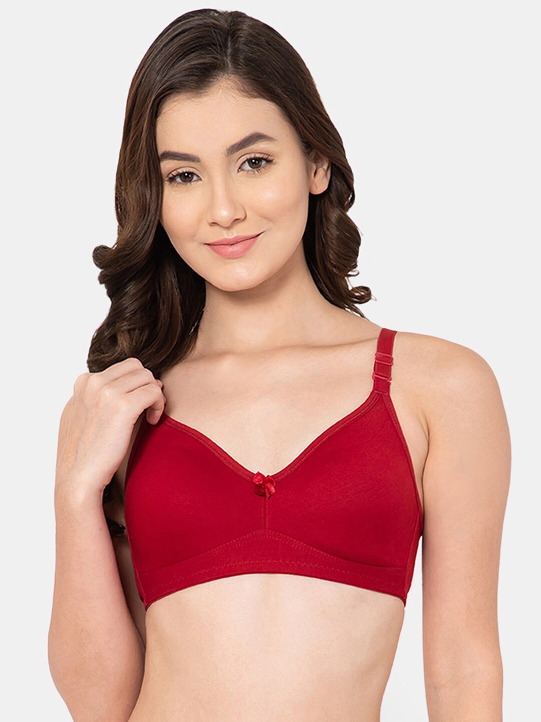 

Lady Lyka Non Padded Non Wired Every Day Cotton Bra, Maroon