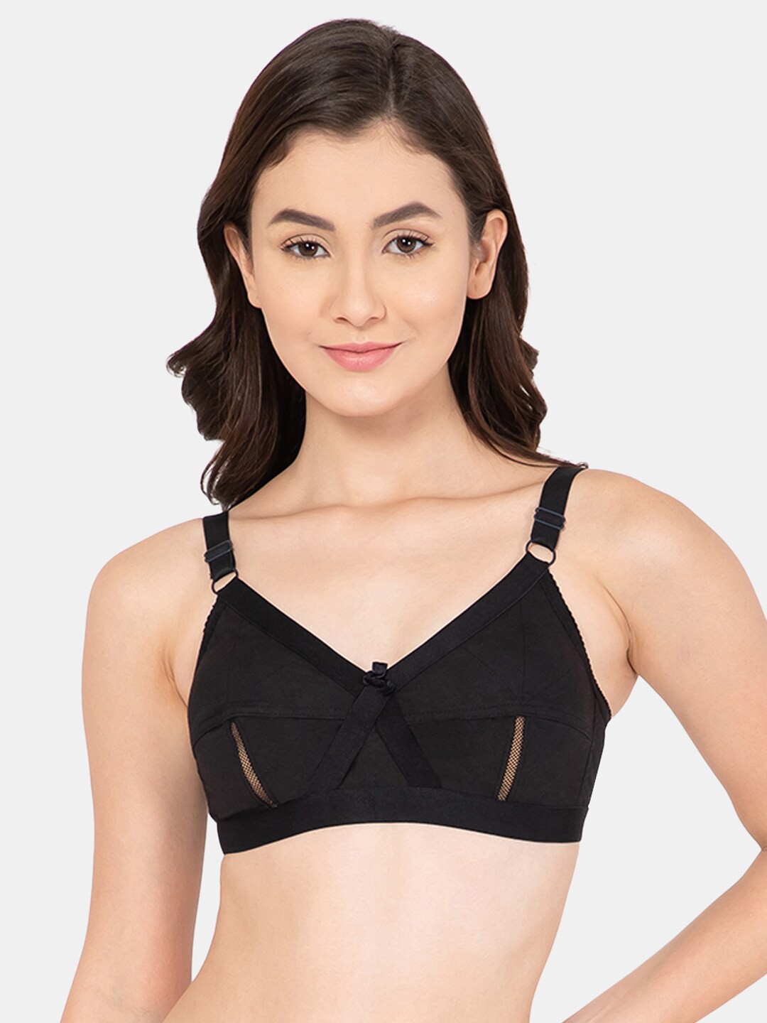 

Lady Lyka Non Padded Non Wired Every Day Cotton Bra, Black