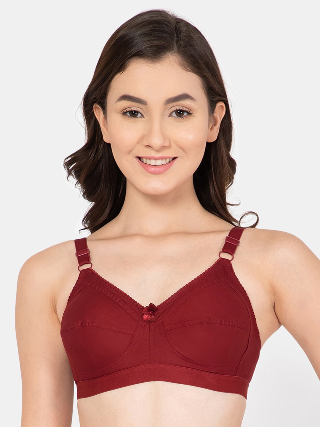 

Lady Lyka Non Padded Non Wired Everyday Cotton Bra, Maroon
