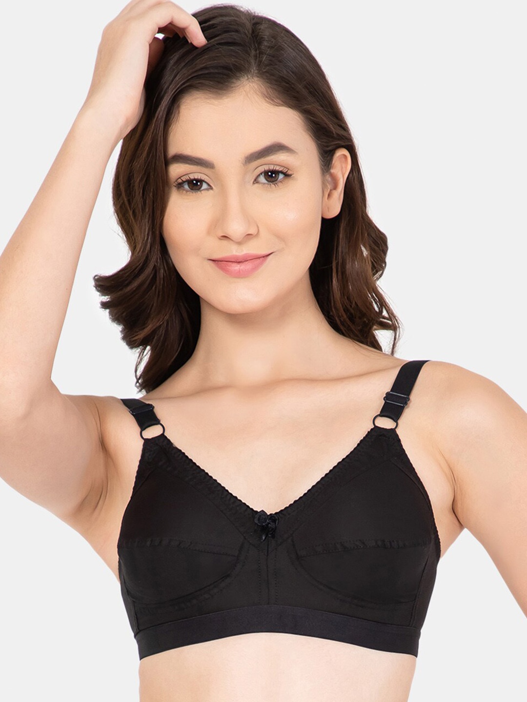 

Lady Lyka Non Padded & Non Wired Seamless Cotton Bra, Black