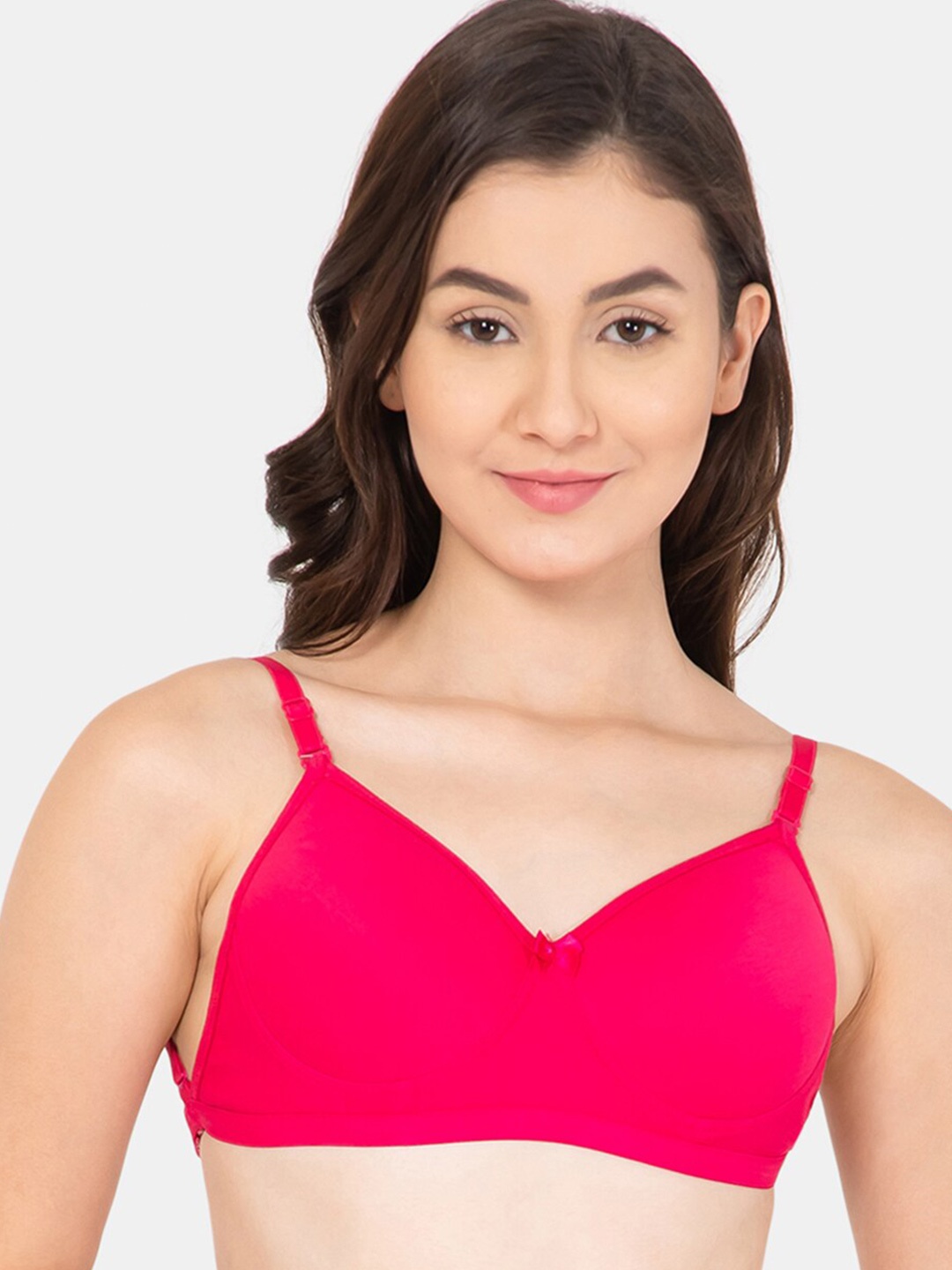 

Lady Lyka Lightly Padded & Non-Wired Seamless Cotton Bra, Magenta