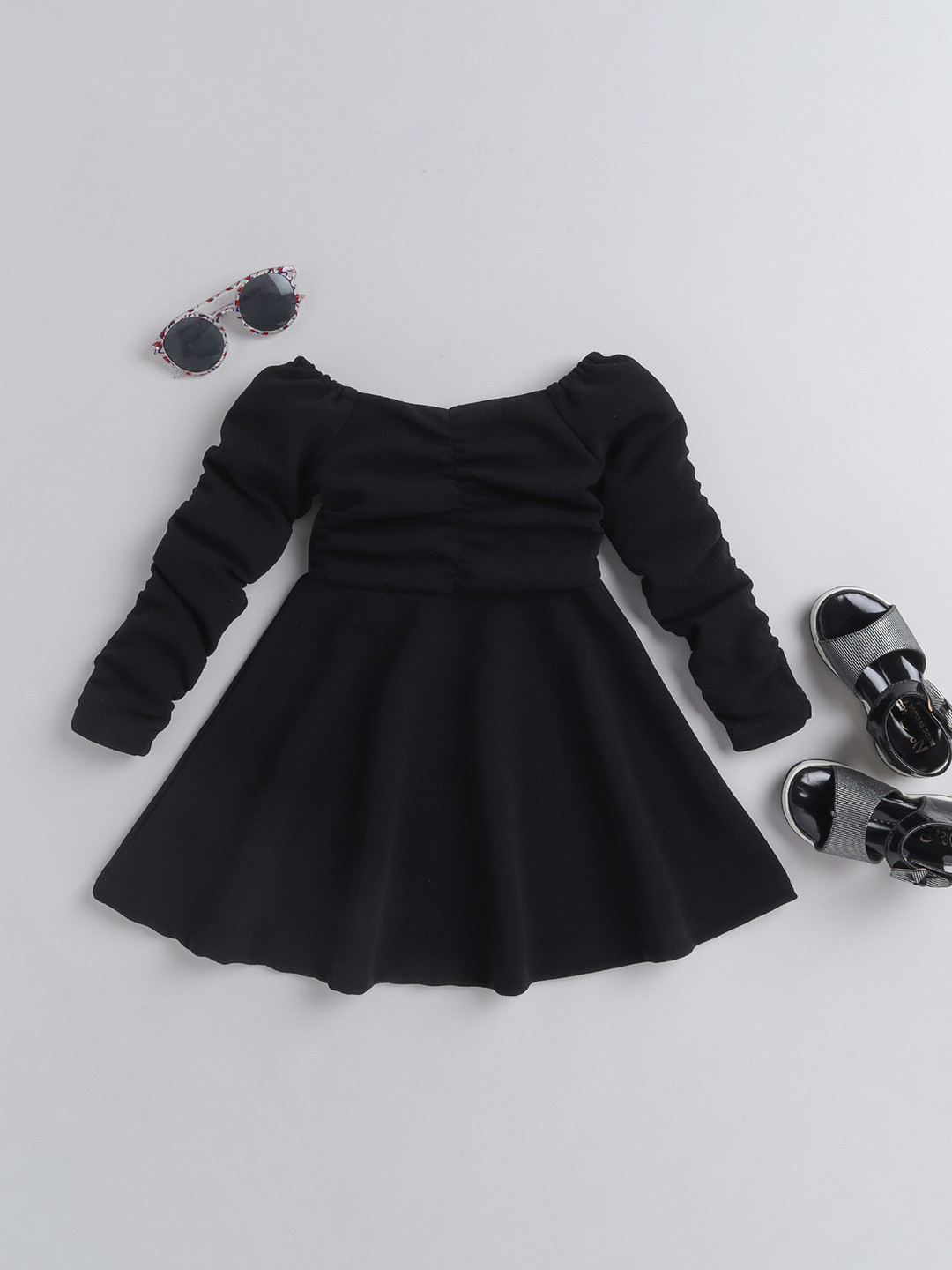 

taffykids Girls Solid Dress, Black