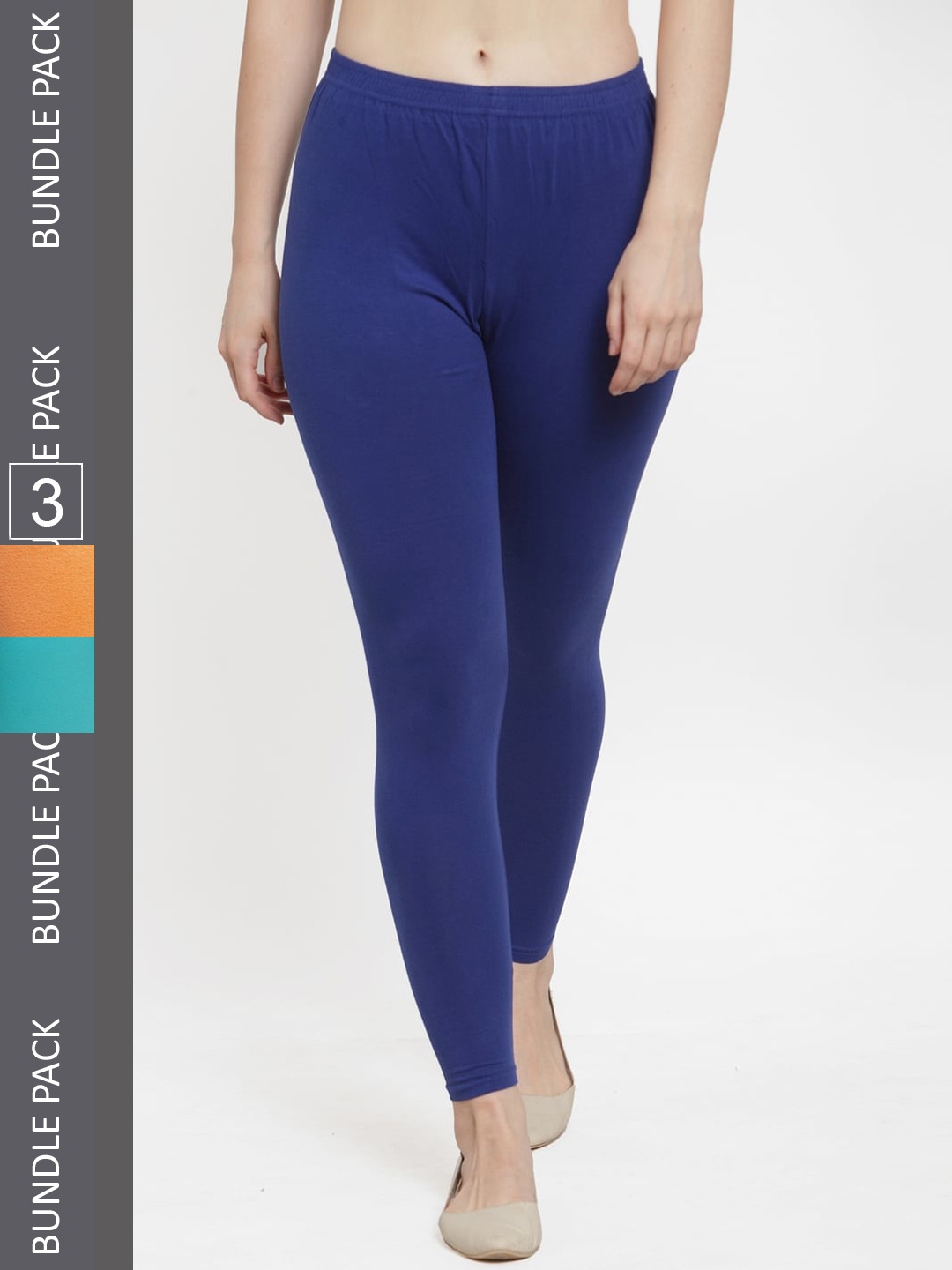 

Jinfo Pack of 3 Ankle-Length Leggings, Blue