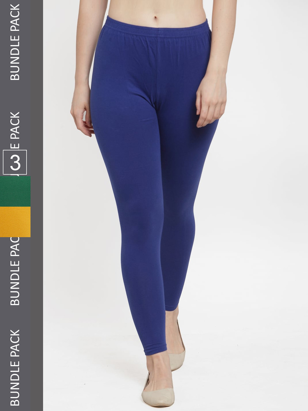 

Jinfo Pack Of 3 Ankle Length Leggings, Blue