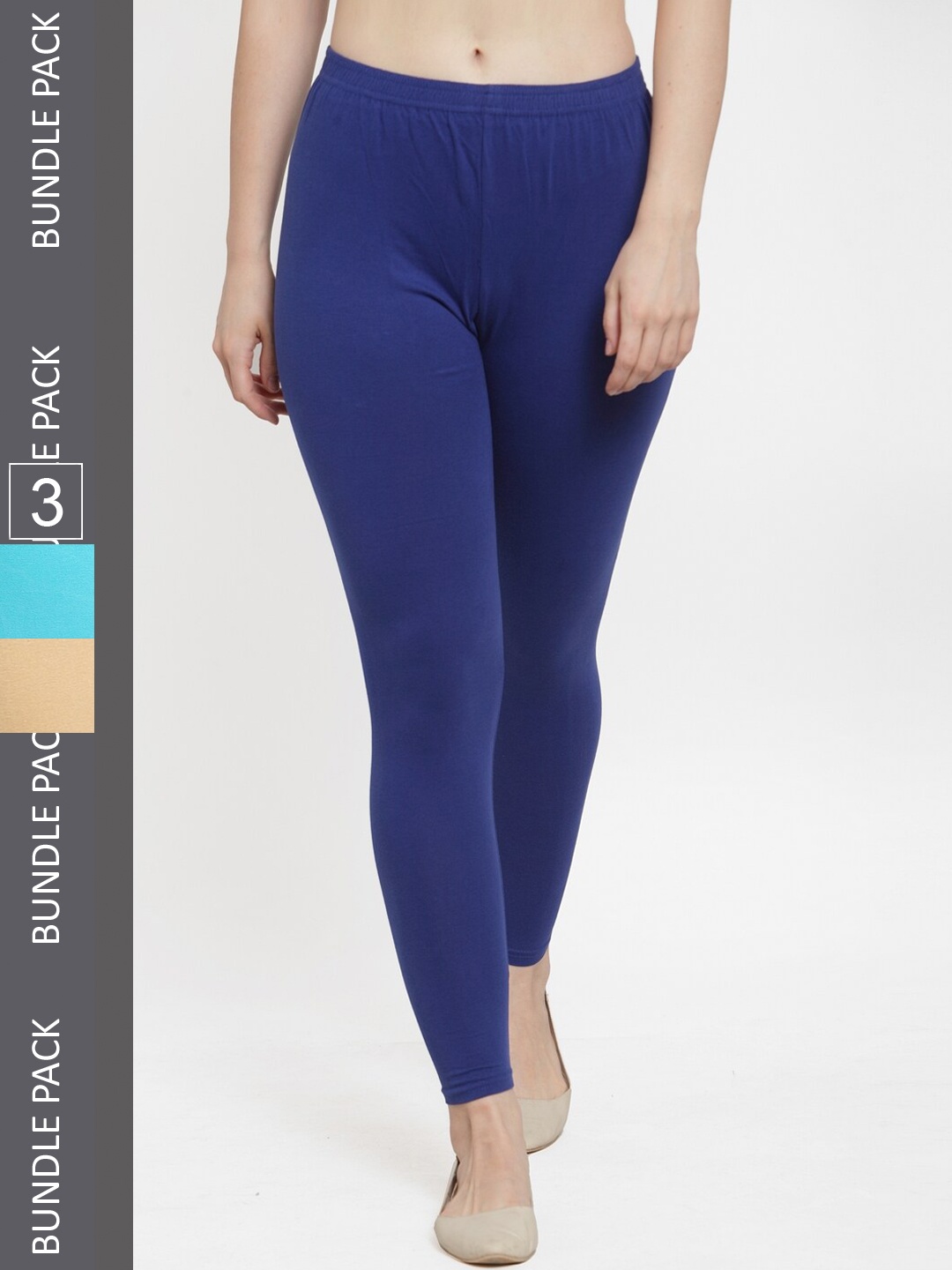 

Jinfo Pack Of 3 Ankle-Length Leggings, Blue