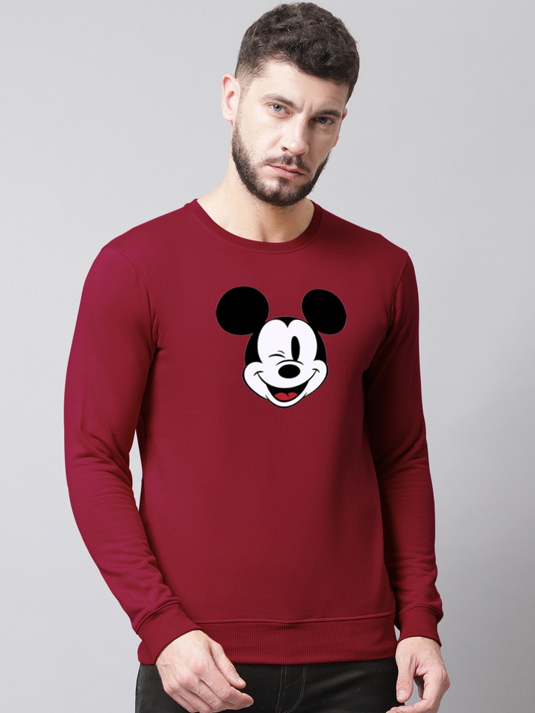 

Friskers Round Neck Printed Sweatshirt, Maroon