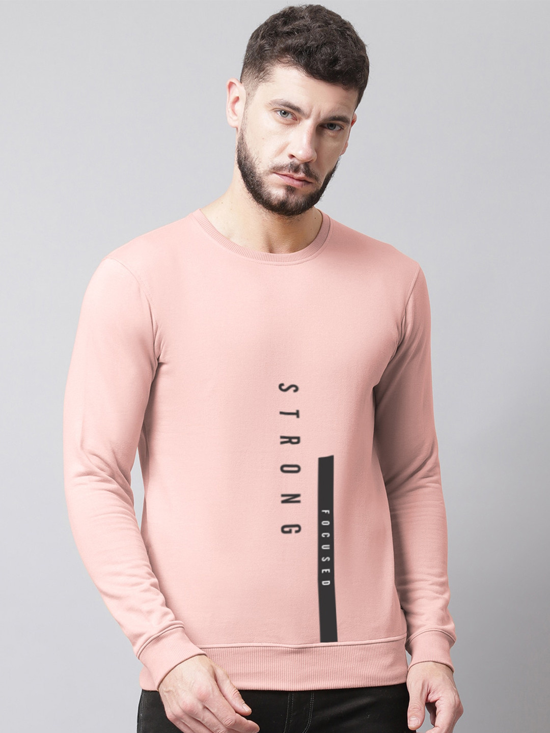 

Friskers Men Typography Printed Pullover Sweatshirt, Peach