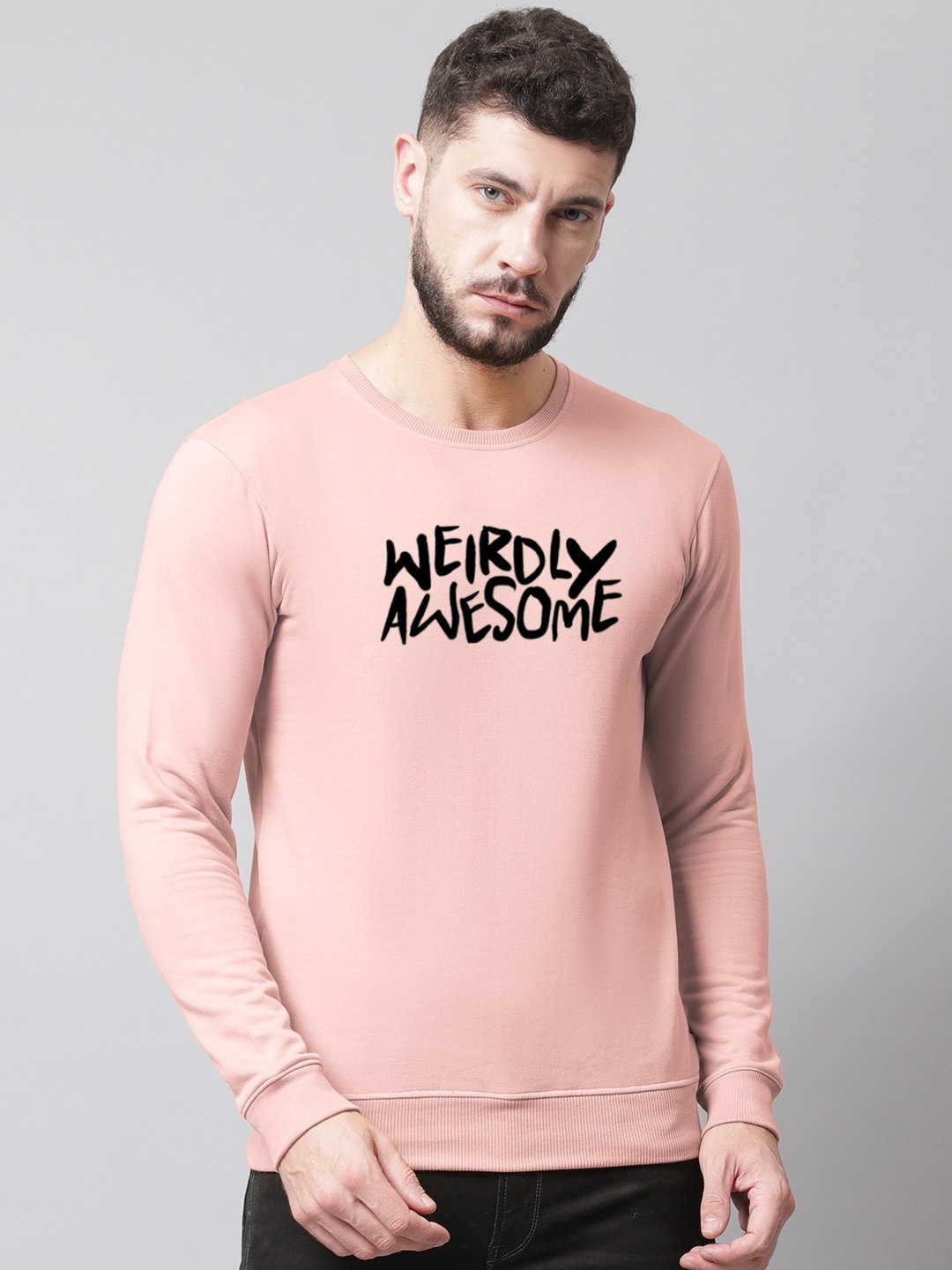 

Friskers Men Typography Printed Pullover Sweatshirt, Peach